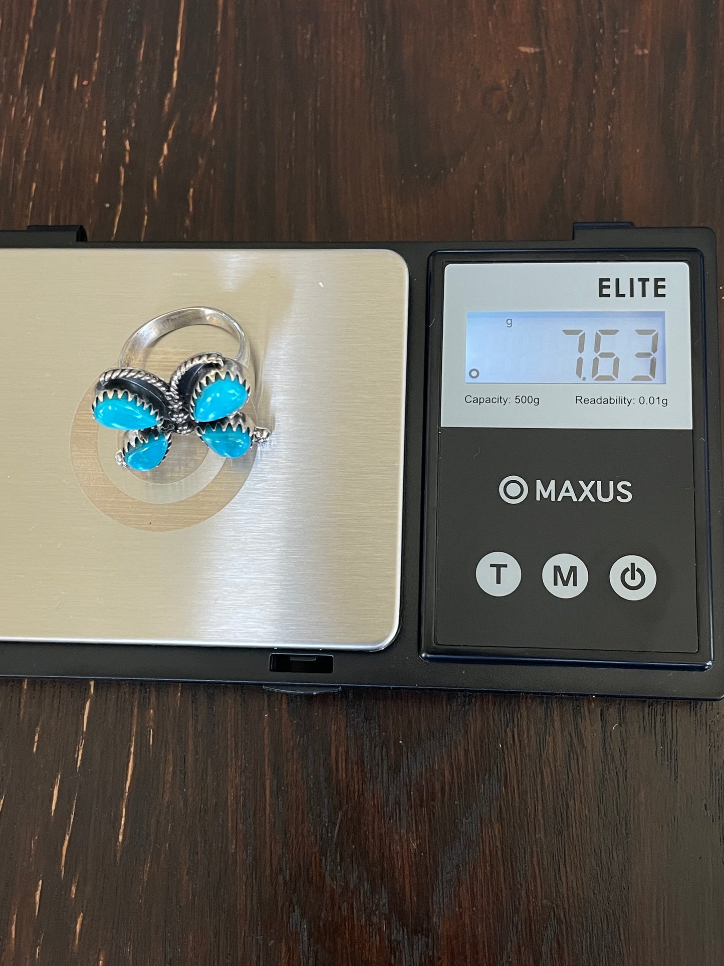 Turquoise Butterfly Ring Size 7.5 | Sterling Silver E885