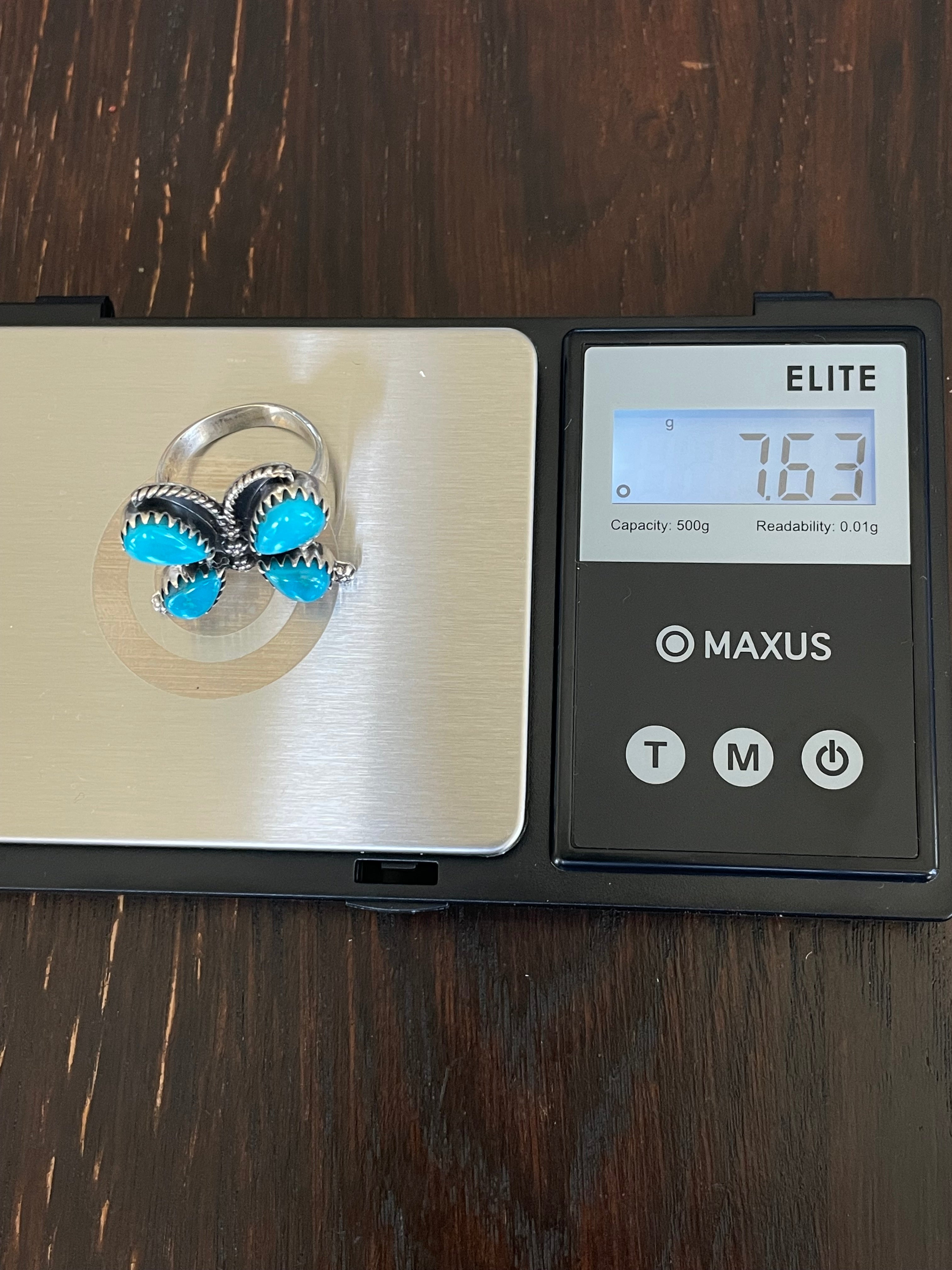 Turquoise Butterfly Ring Size 7.5 | Sterling Silver E885