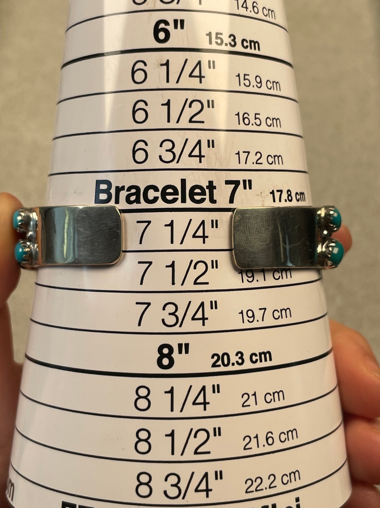 Kingman Turquoise Cluster Cuff Bracelet | Sterling Silver D143