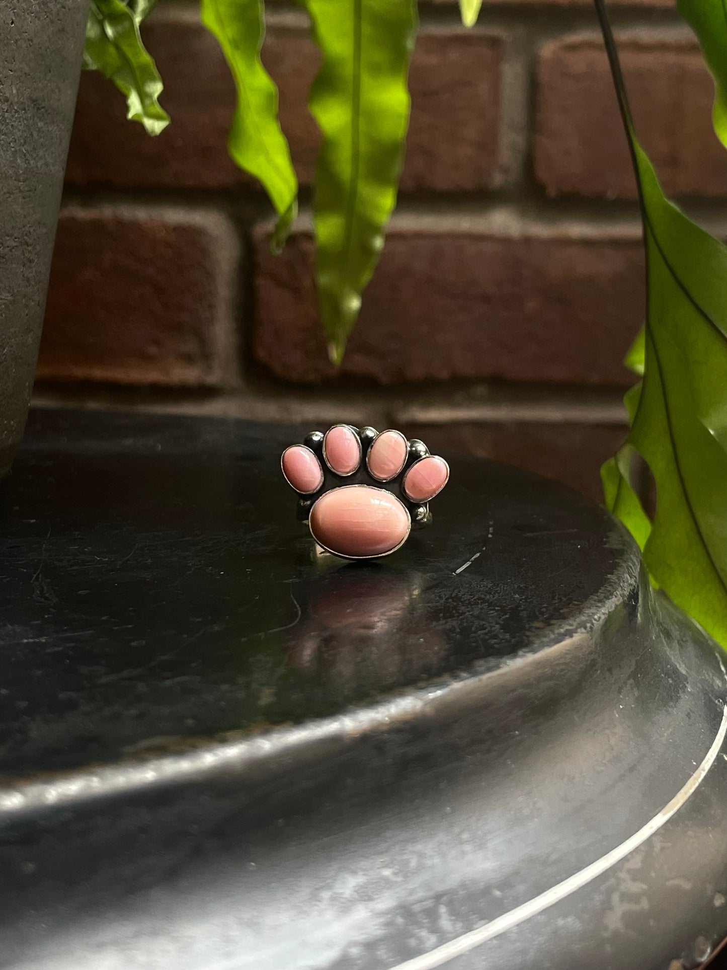 Pink Conch Paw Ring | Sterling Silver 925 Size 8.5 C701