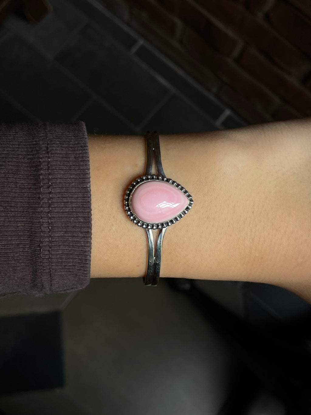 Pink Conch Cuff Bracelet | 925 Sterling Silver Southwest C998