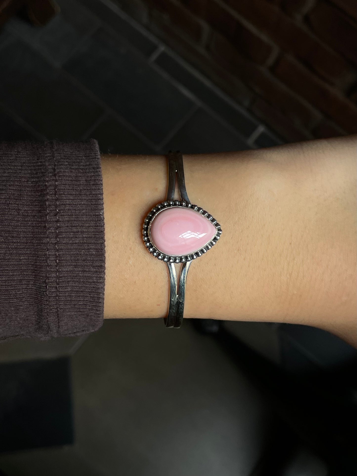 Pink Conch Cuff Bracelet | 925 Sterling Silver Southwest C998