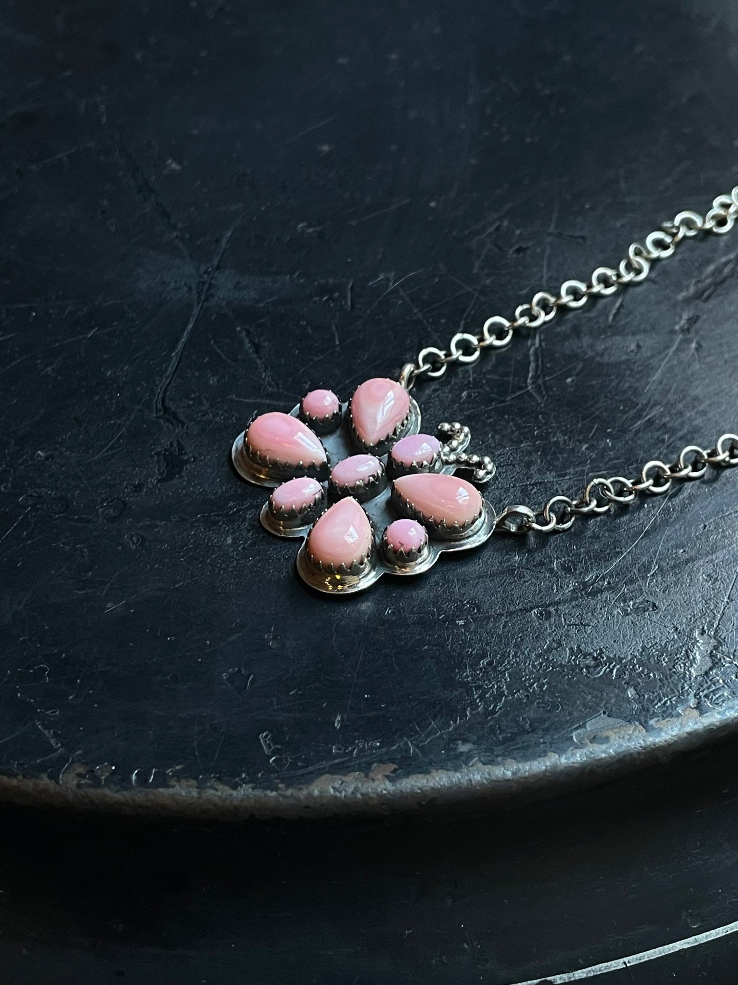 Pink Butterfly Conch Necklace | 925 Sterling Silver E353