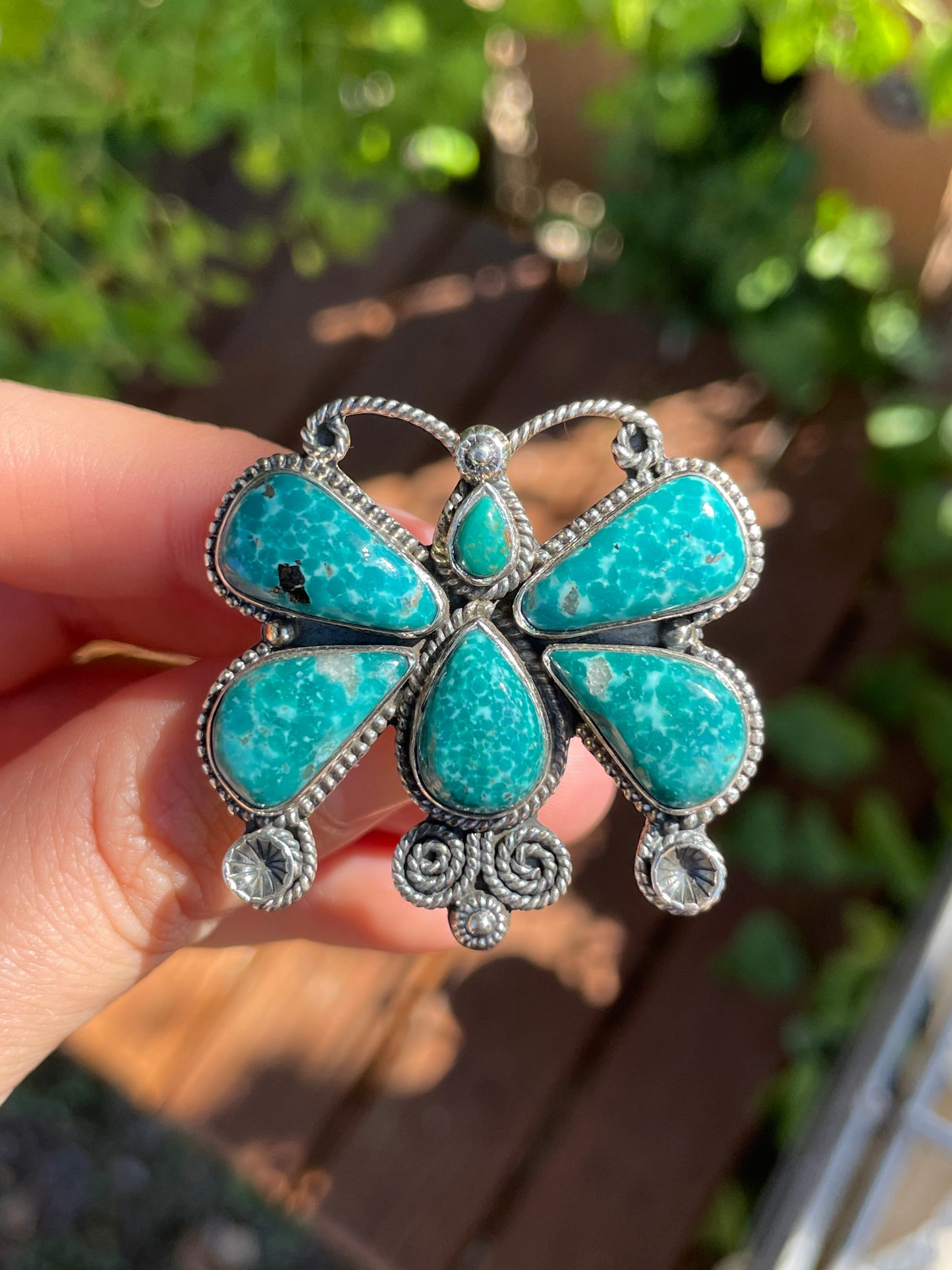 Chrysocolla Butterfly Ring | 925 Sterling Silver | Size 7 Y79