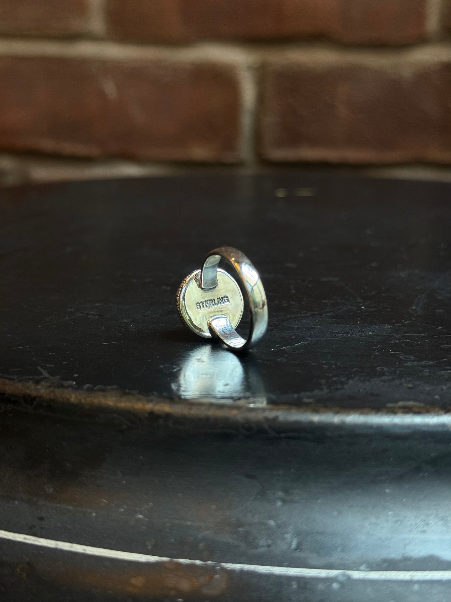 Turquoise Circle Ring | Sterling Silver | Size 7 | C125