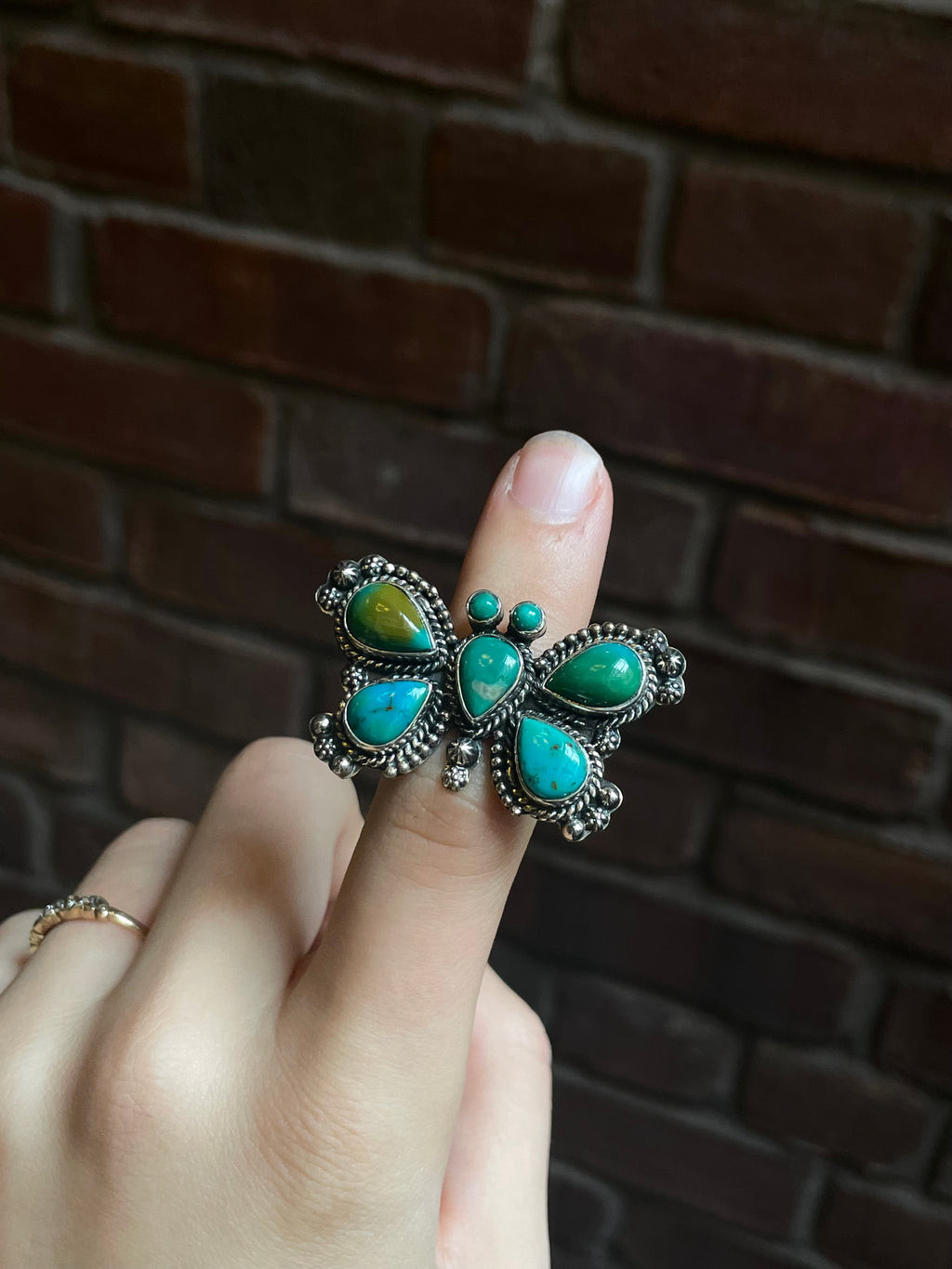 Turquoise Butterfly Ring Size 6 | 925 Sterling Silver C934