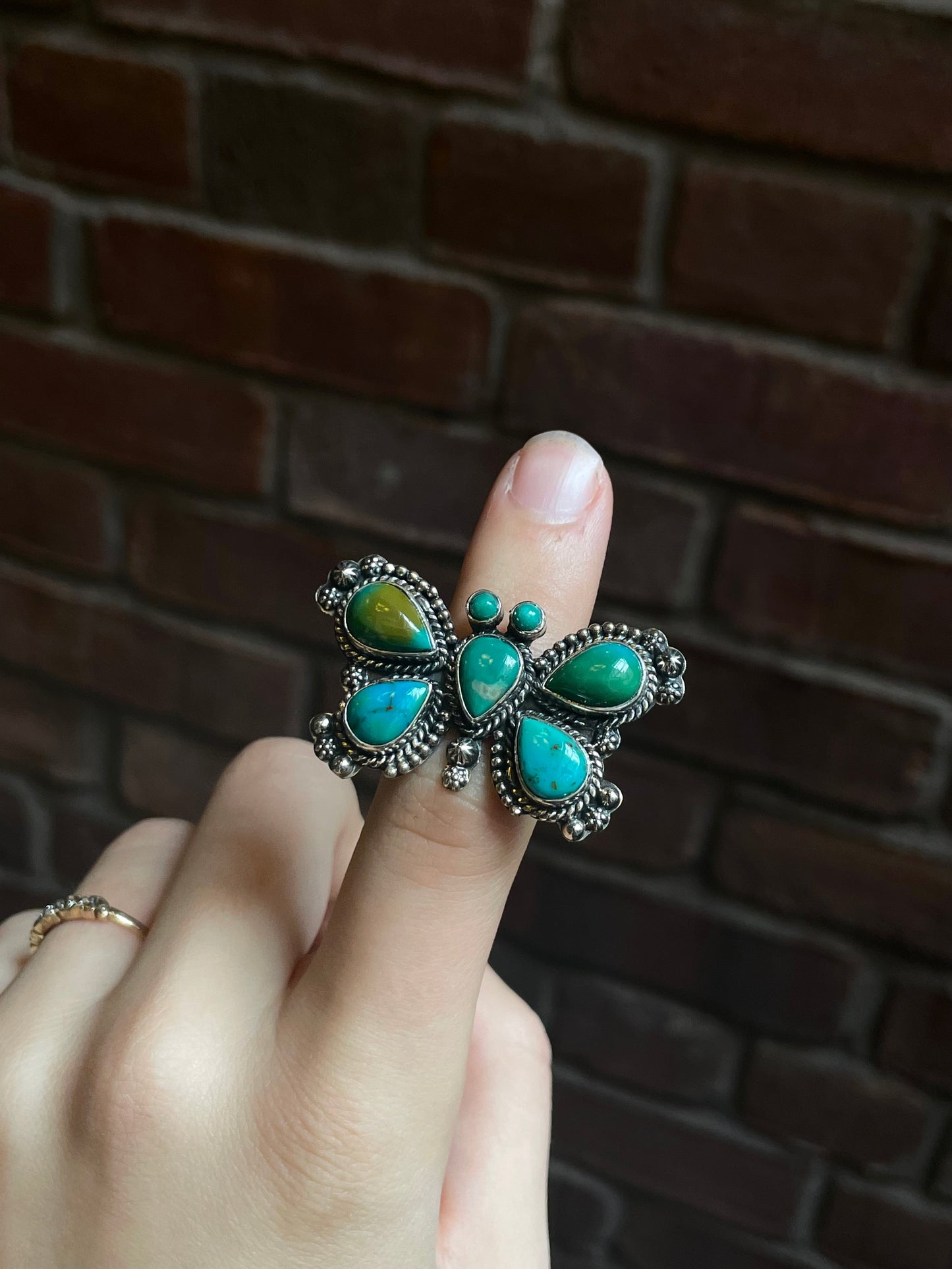 Turquoise Butterfly Ring Size 6 | 925 Sterling Silver C934