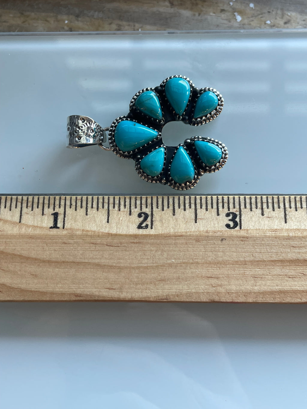 Kingman Turquoise Naja Pendant | Sterling Silver C609