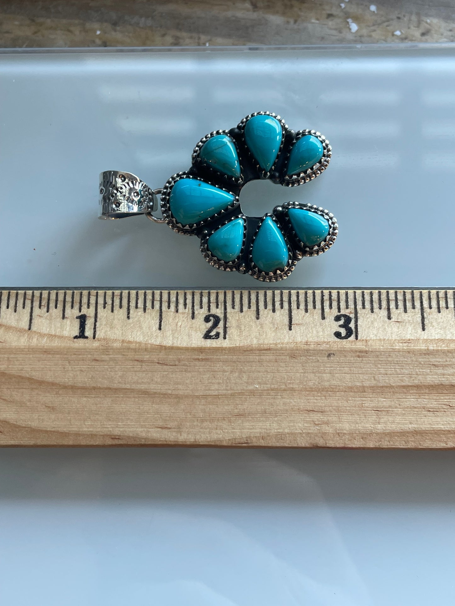 Kingman Turquoise Naja Pendant | Sterling Silver C609