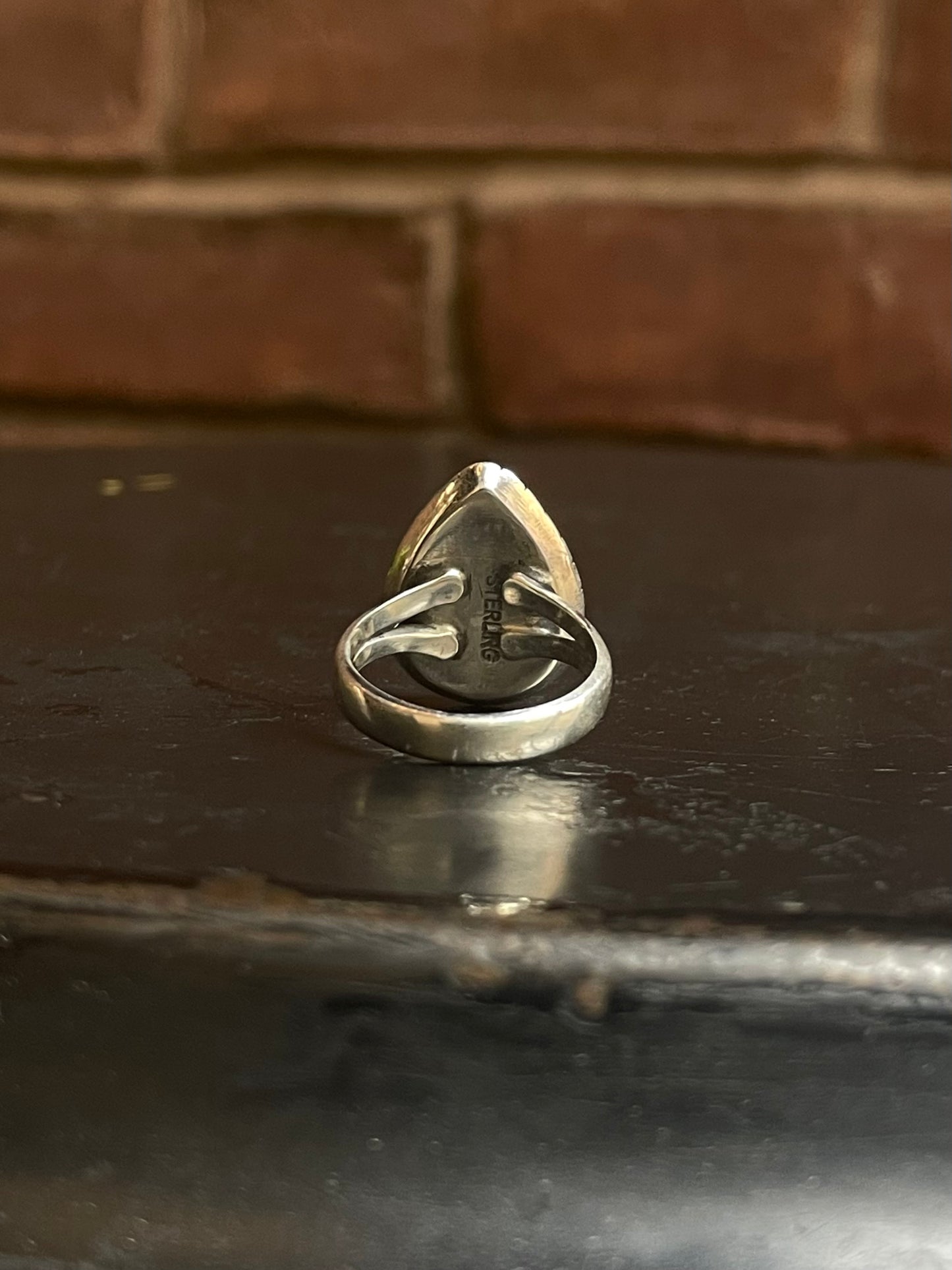 Pink Conch Tear Drop Ring Size 6 | 925 Sterling Silver G128