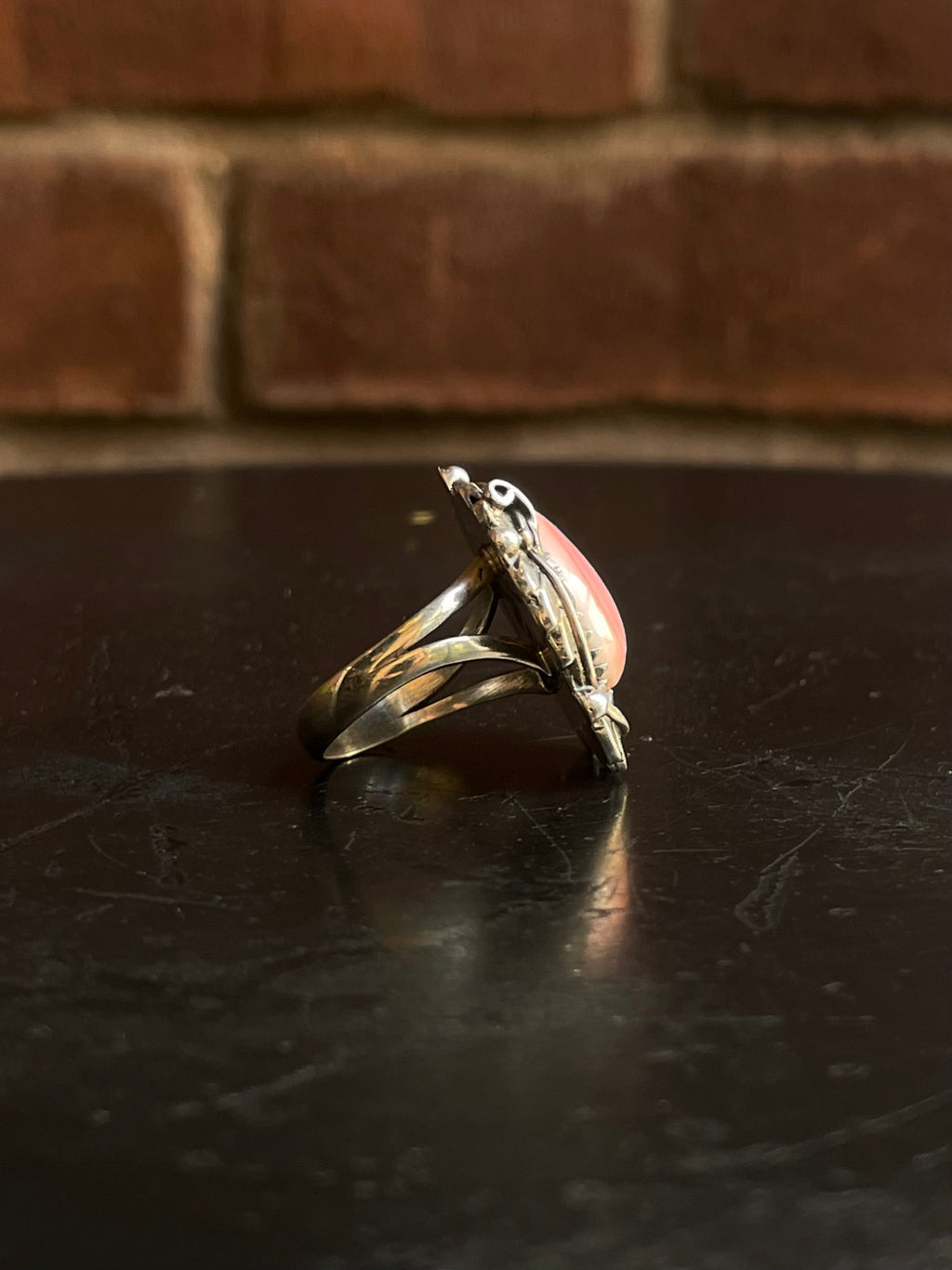 Pink Conch Feather Ring Size 8 | 925 Sterling Silver G534
