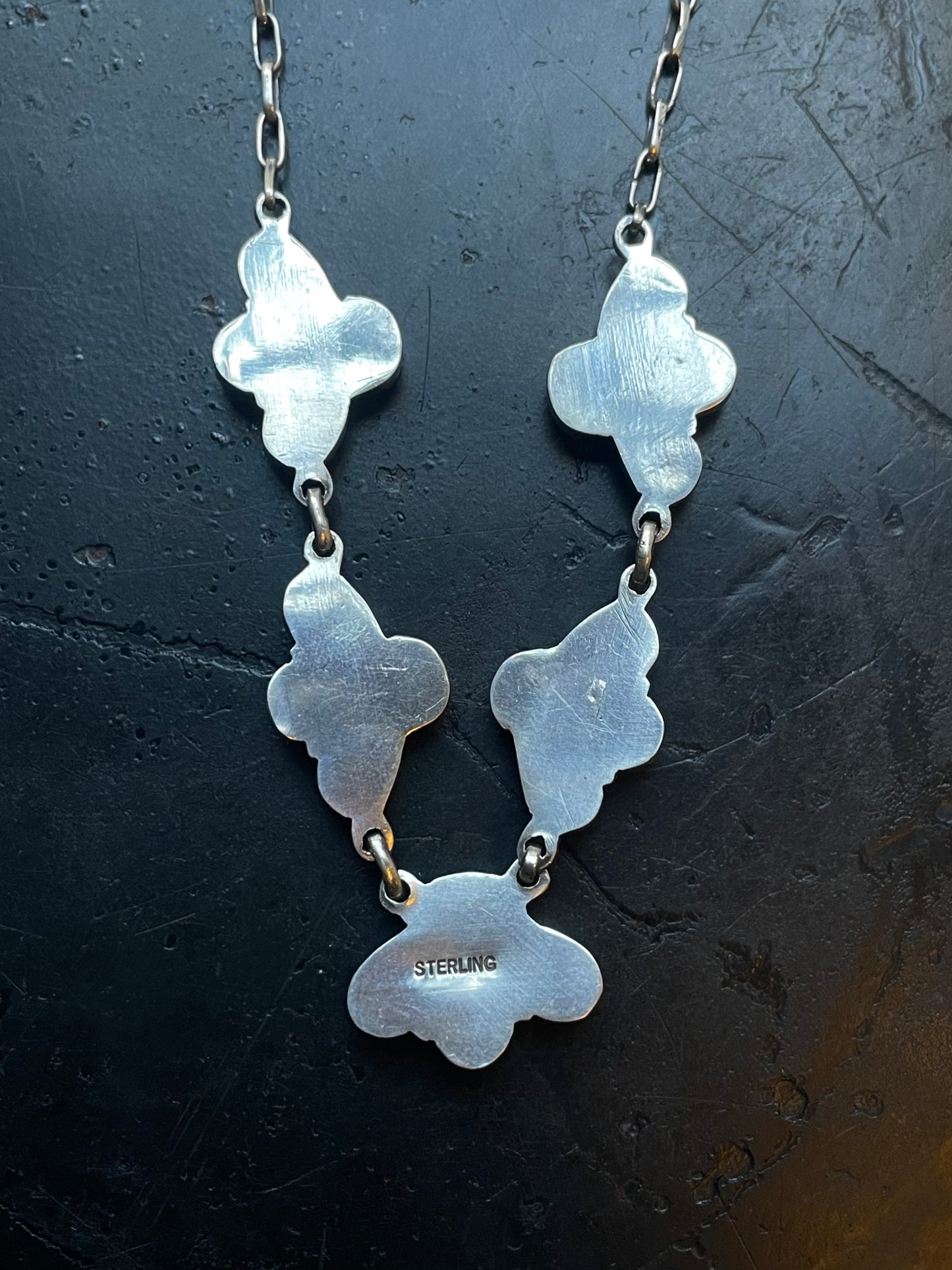 Kingman Turquoise Cluster Necklace | 925 Sterling Silver E613