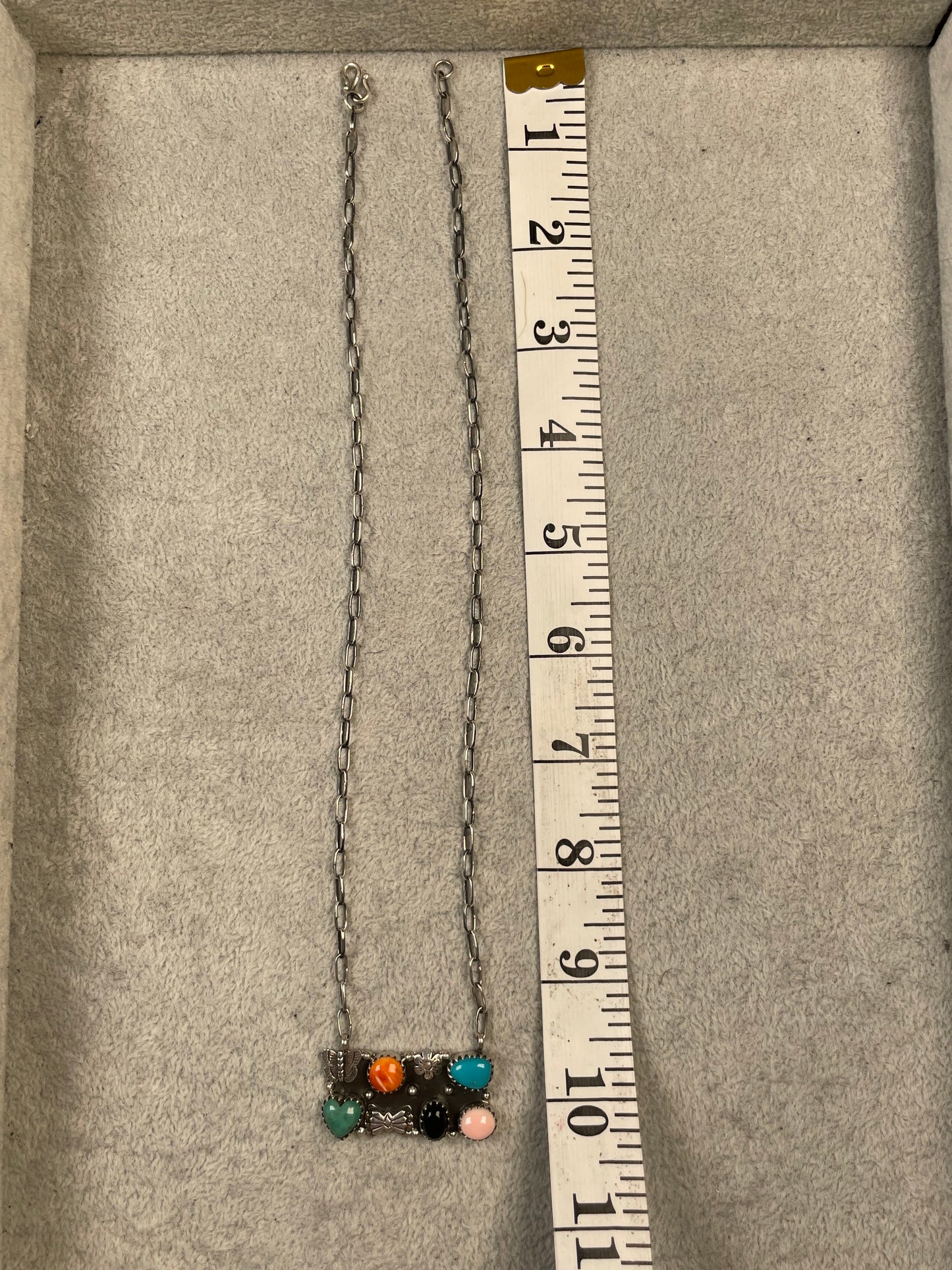 Multi Stone Butterfly Necklace | 925 Sterling Silver D134