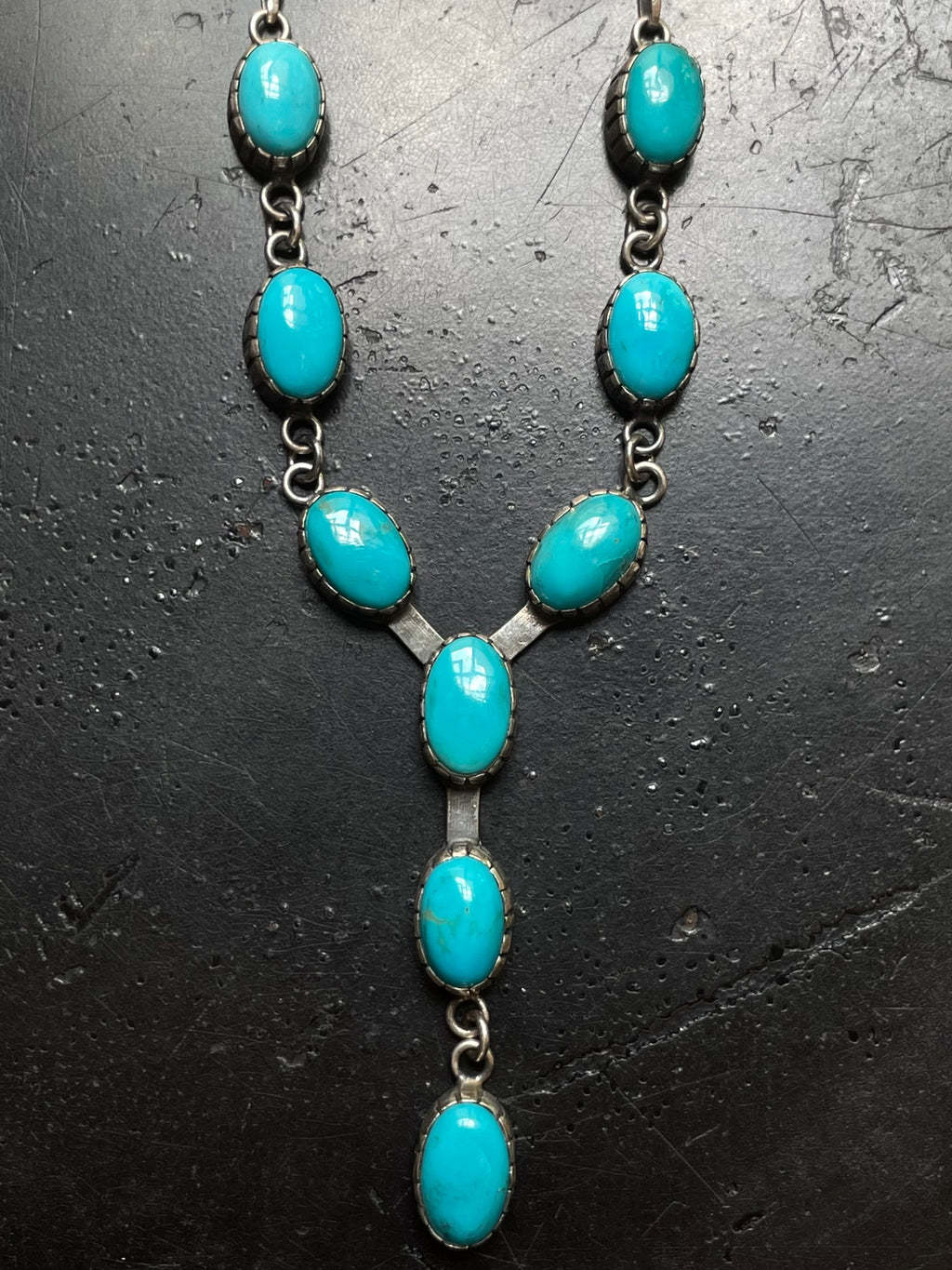 Kingman Turquoise Lariat Necklace | 925 Sterling Silver G592