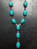 Kingman Turquoise Lariat Necklace | 925 Sterling Silver G592