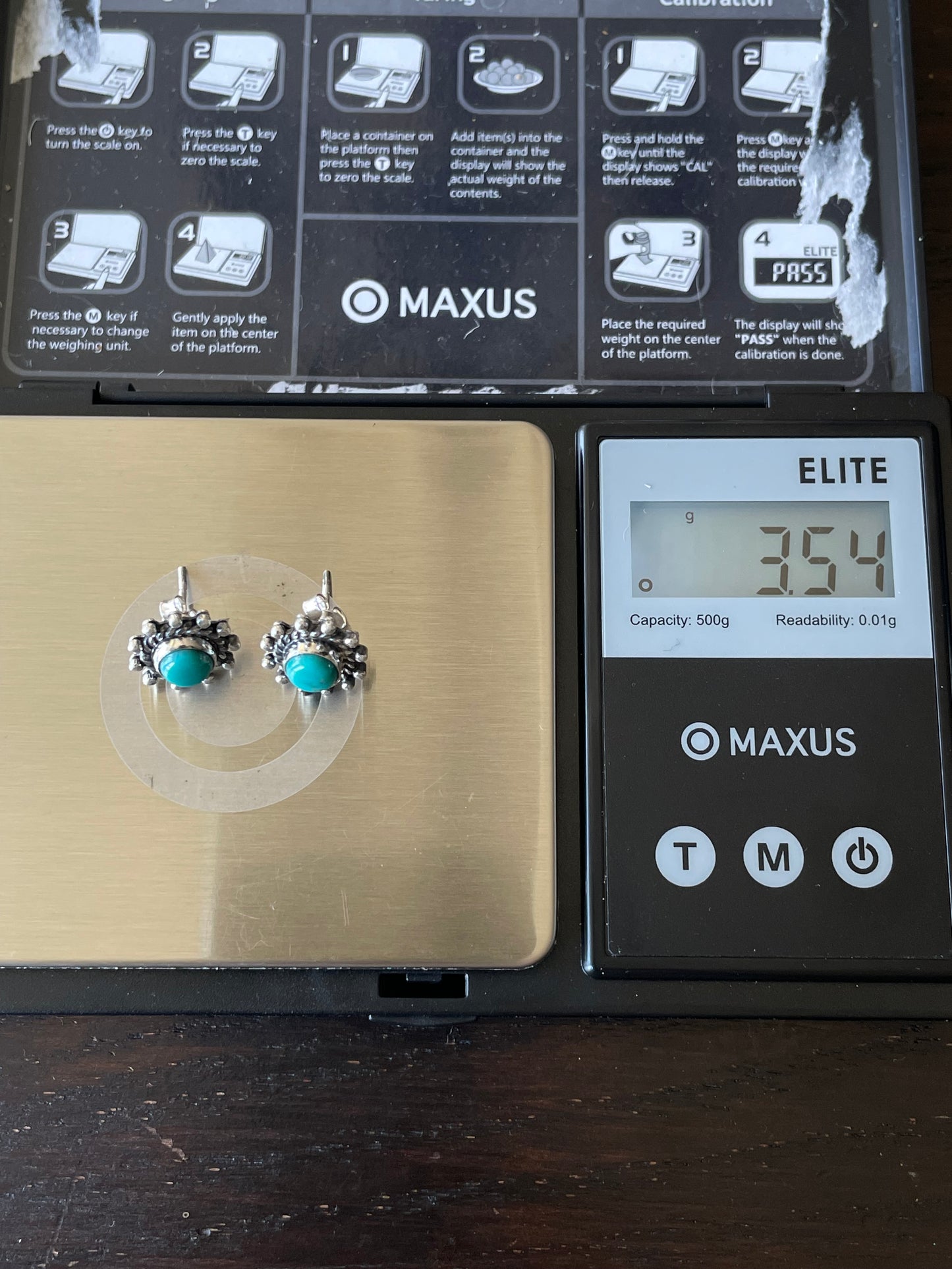 Kingman Turquoise Stud Earrings | 925 Sterling Silver E810