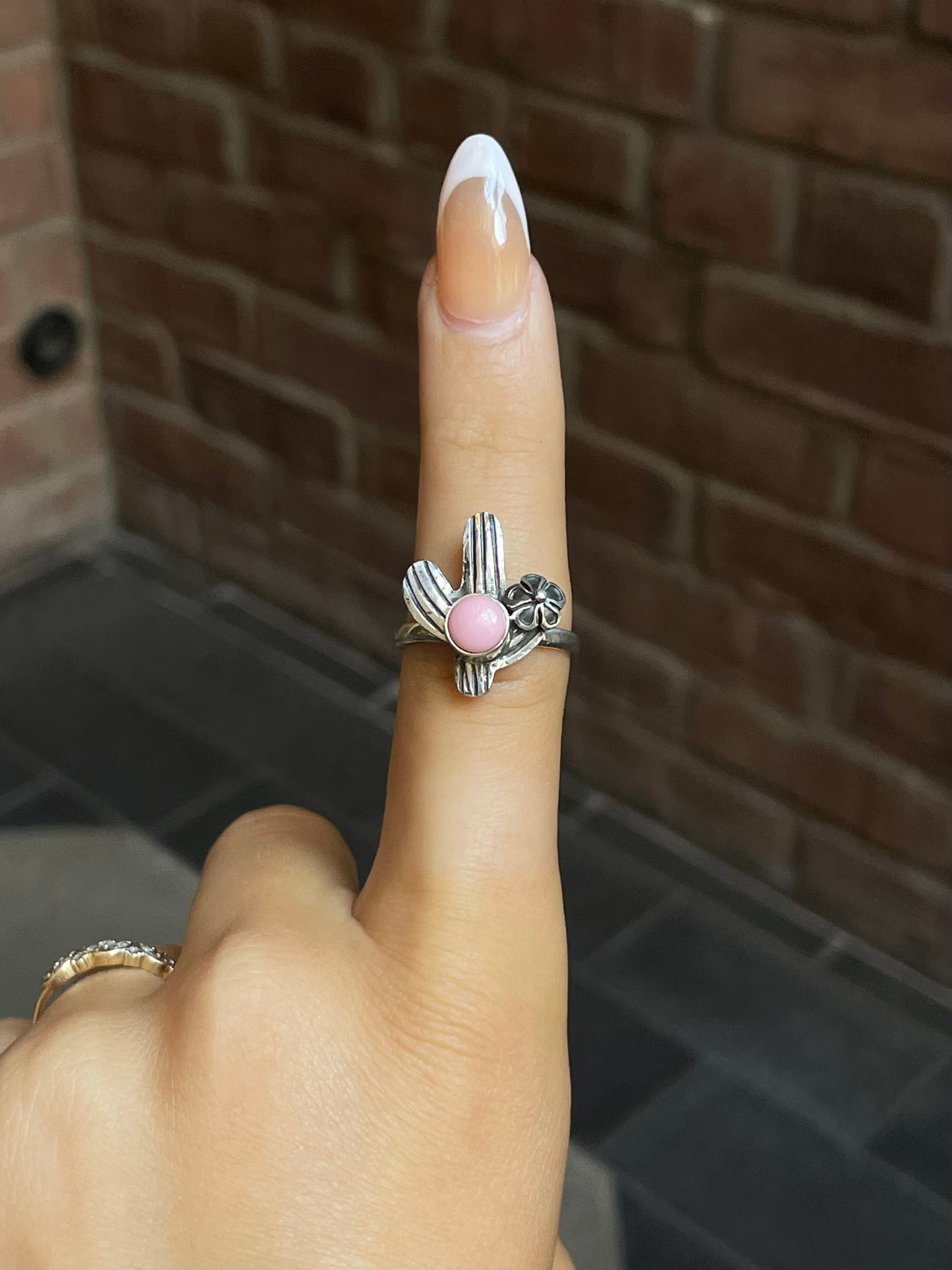 Pink Conch Cactus Ring Size 8.75 | Sterling Silver E902