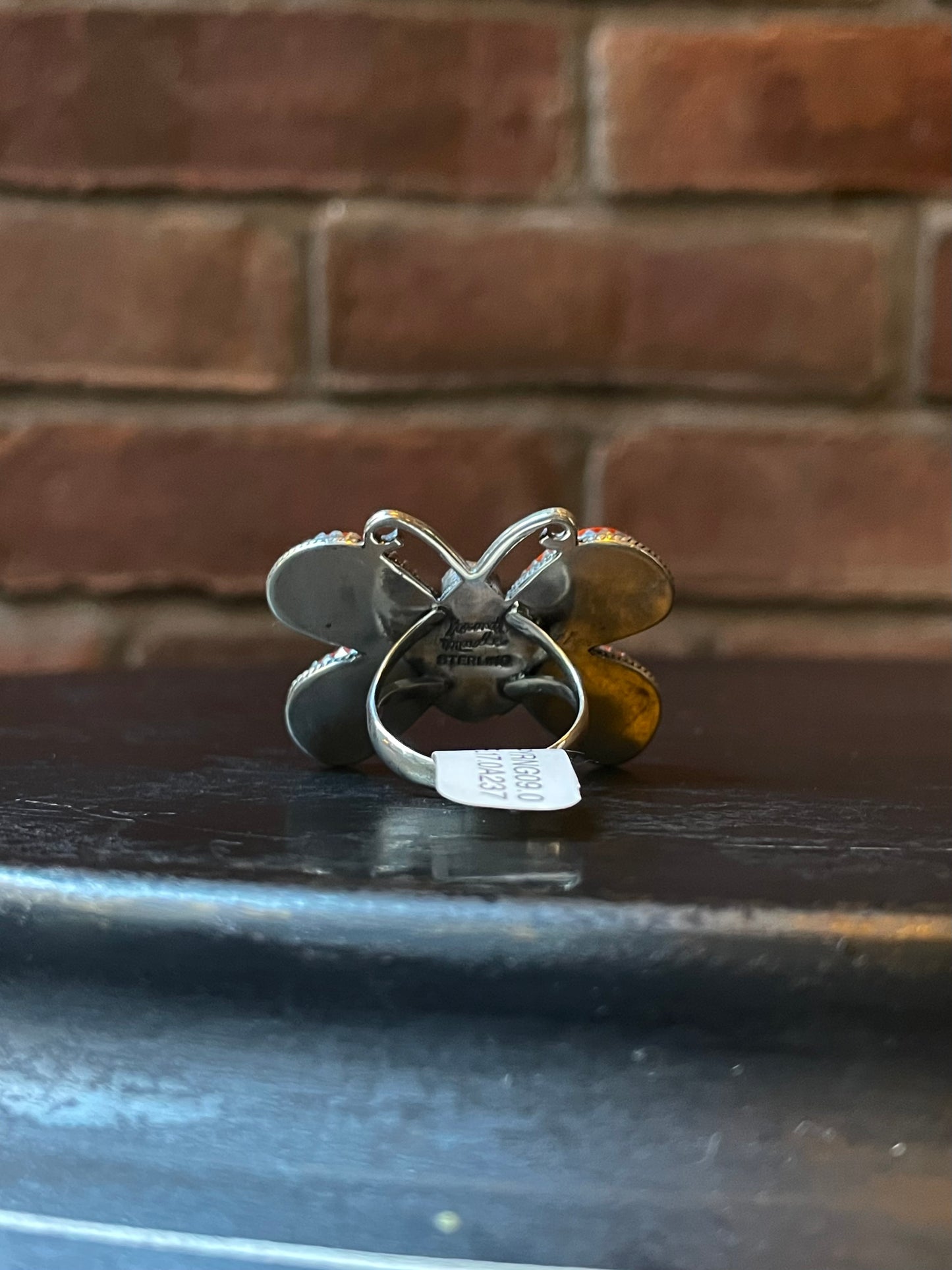 Spiny Oyster Butterfly Ring | Sterling Silver | Size 9 | A237