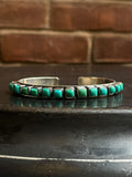 Kingman Turquoise Cuff | Square Stone Row | 925 Silver E537