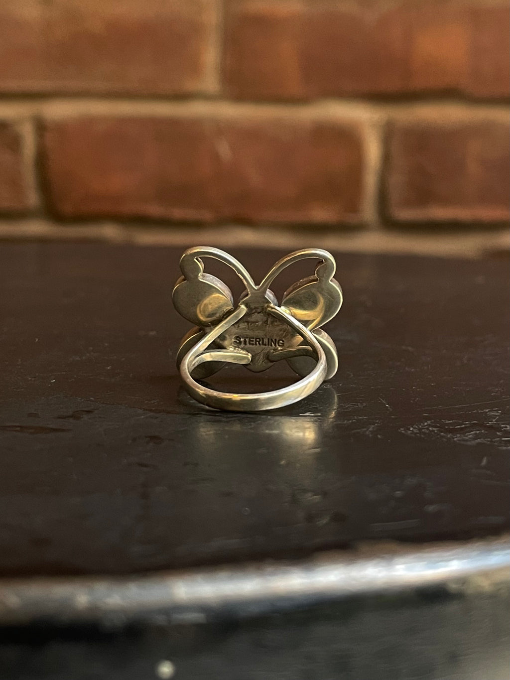 Pink Conch Butterfly Ring Size 7.5 | 925 Sterling Silver G108