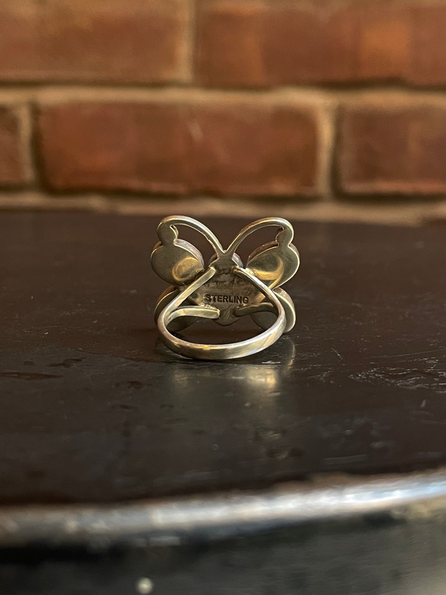 Pink Conch Butterfly Ring Size 7.5 | 925 Sterling Silver G108