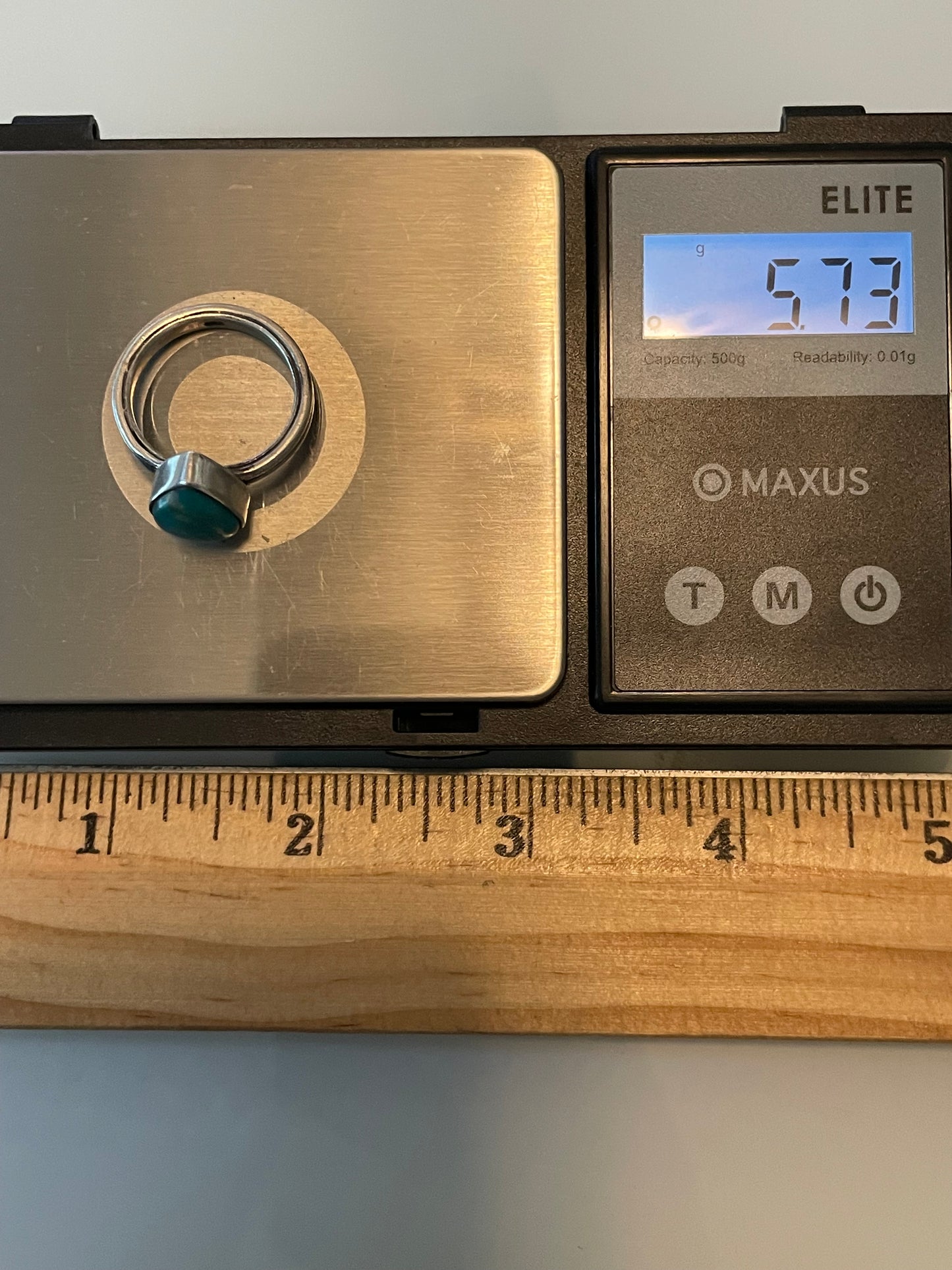 Kingman Turquoise Tear Drop Ring | Sterling Silver | Size 8 G358