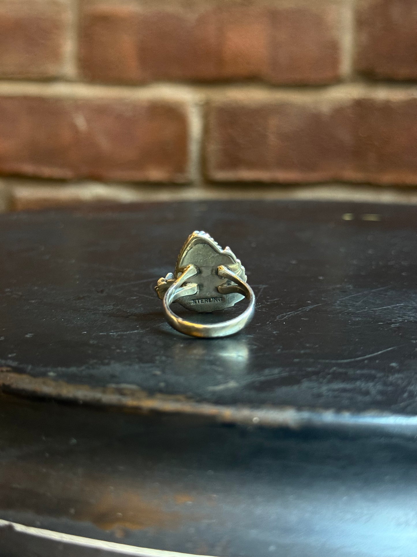 Turquoise Floral Ring Size 8.5 | 925 Sterling Silver C435