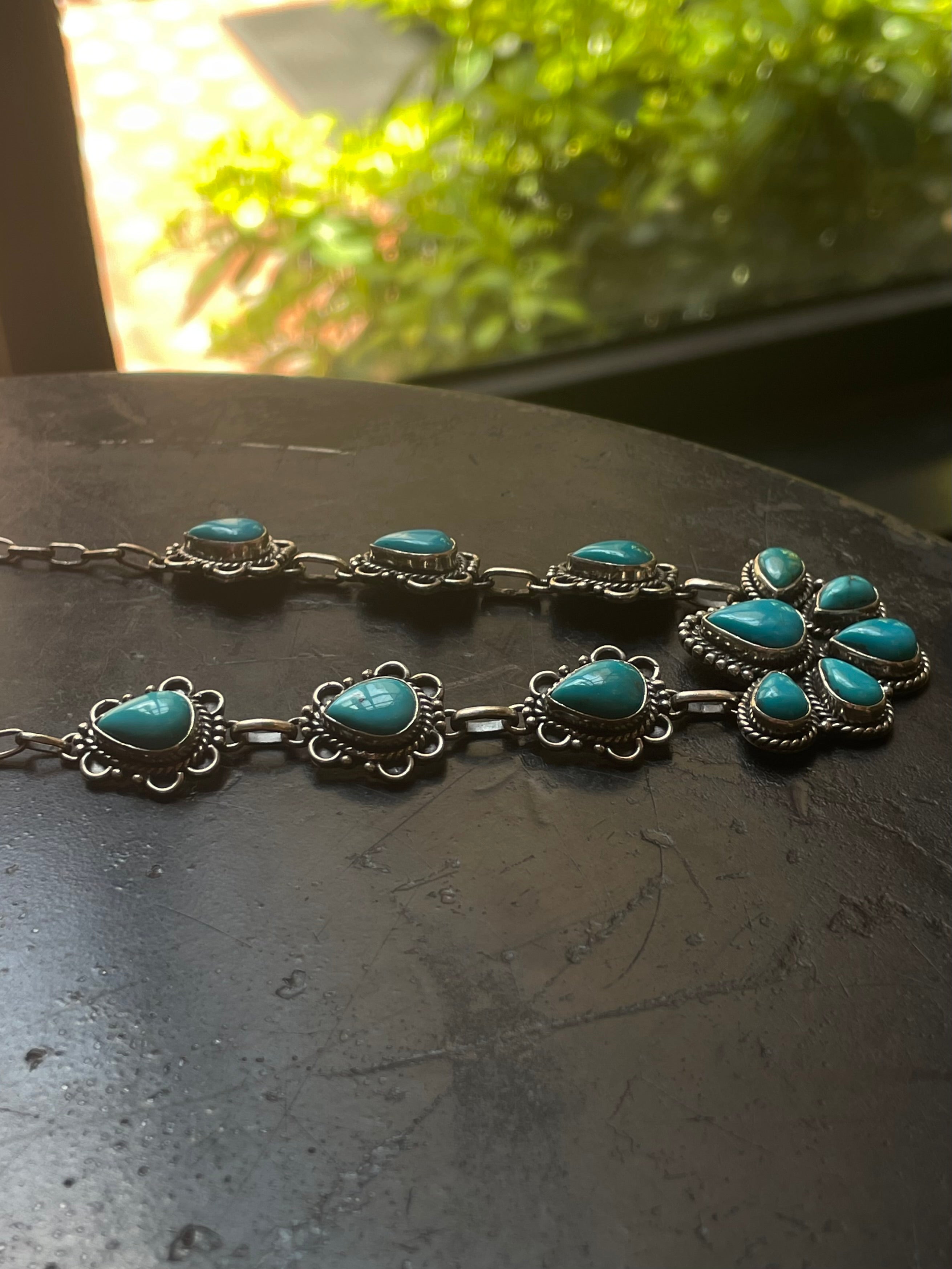 Kingman Turquoise Lariat Necklace | 925 Sterling Silver G598