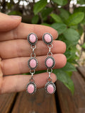 Pink Conch Drop Stud Earrings | 925 Sterling Silver B974