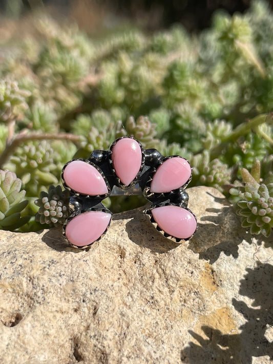 Pink Conch Naja Ring Size 6 | 925 Sterling Silver Southwest B988