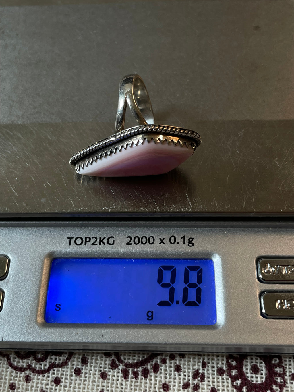 Pink Conch Ring Size 6 | 925 Sterling Silver C917