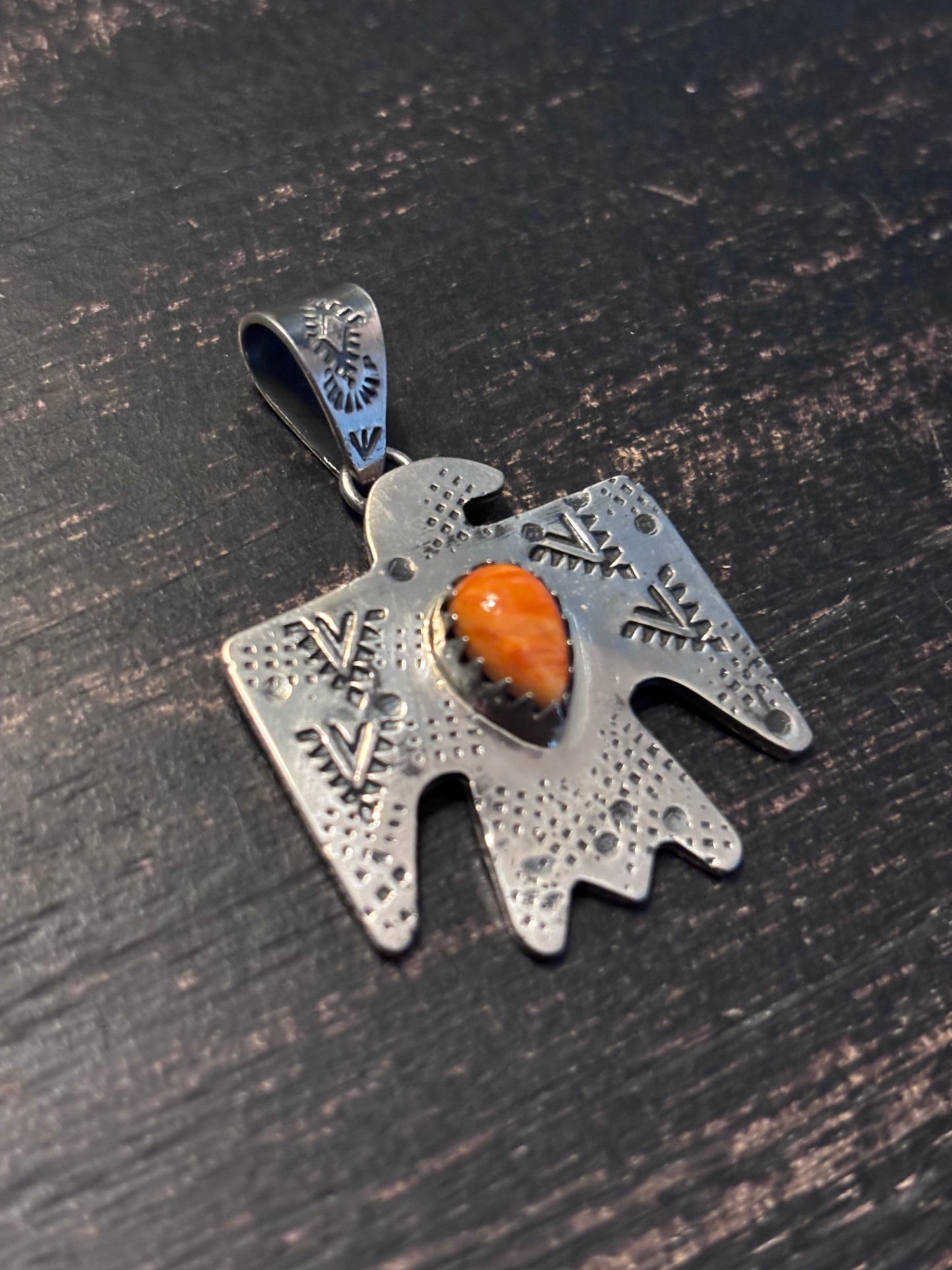 Spiny Oyster Thunderbird Pendant | Sterling Silver Southwest