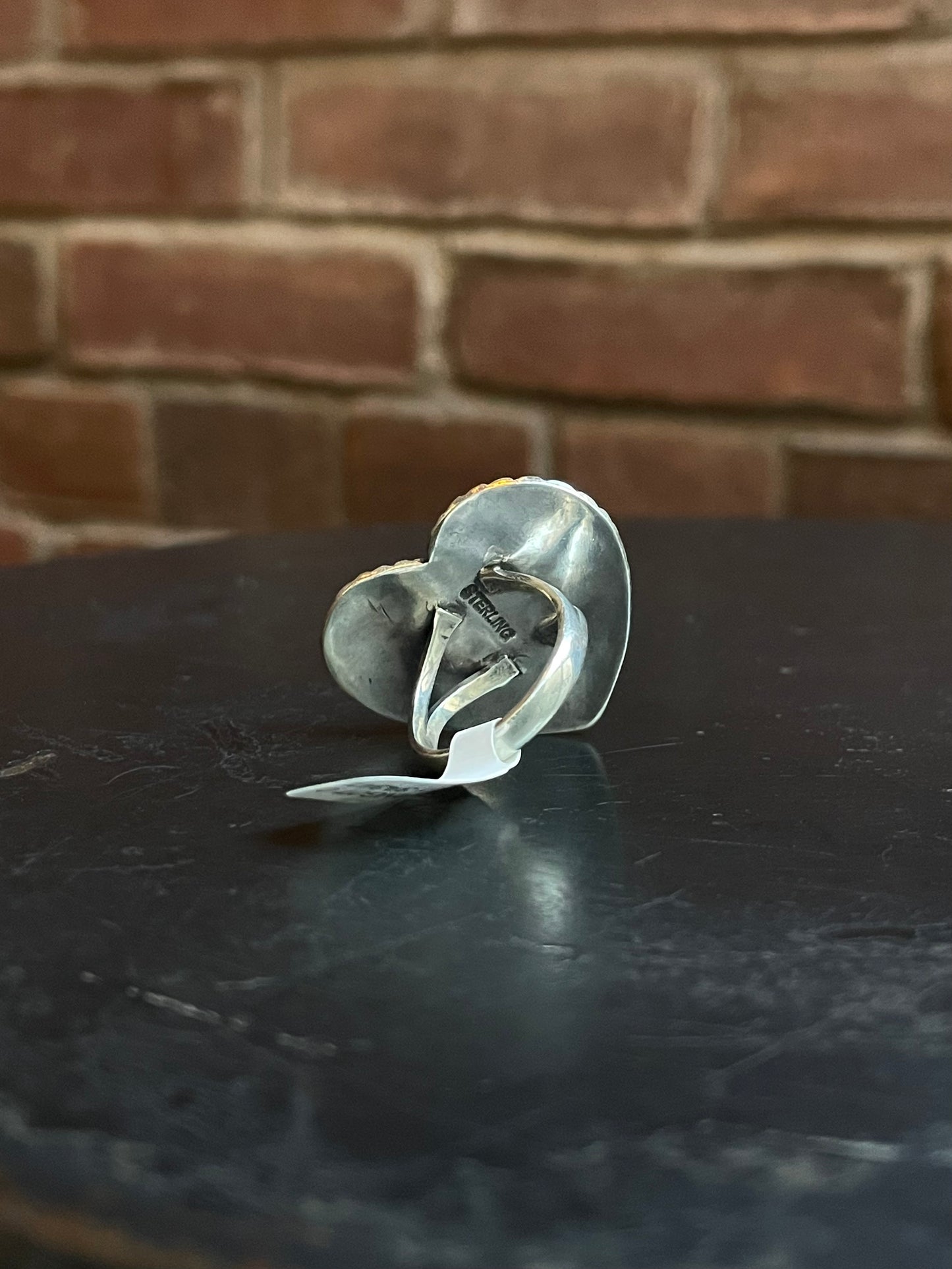 Pink Conch Heart Ring | Sterling Silver | Size 7 | A341