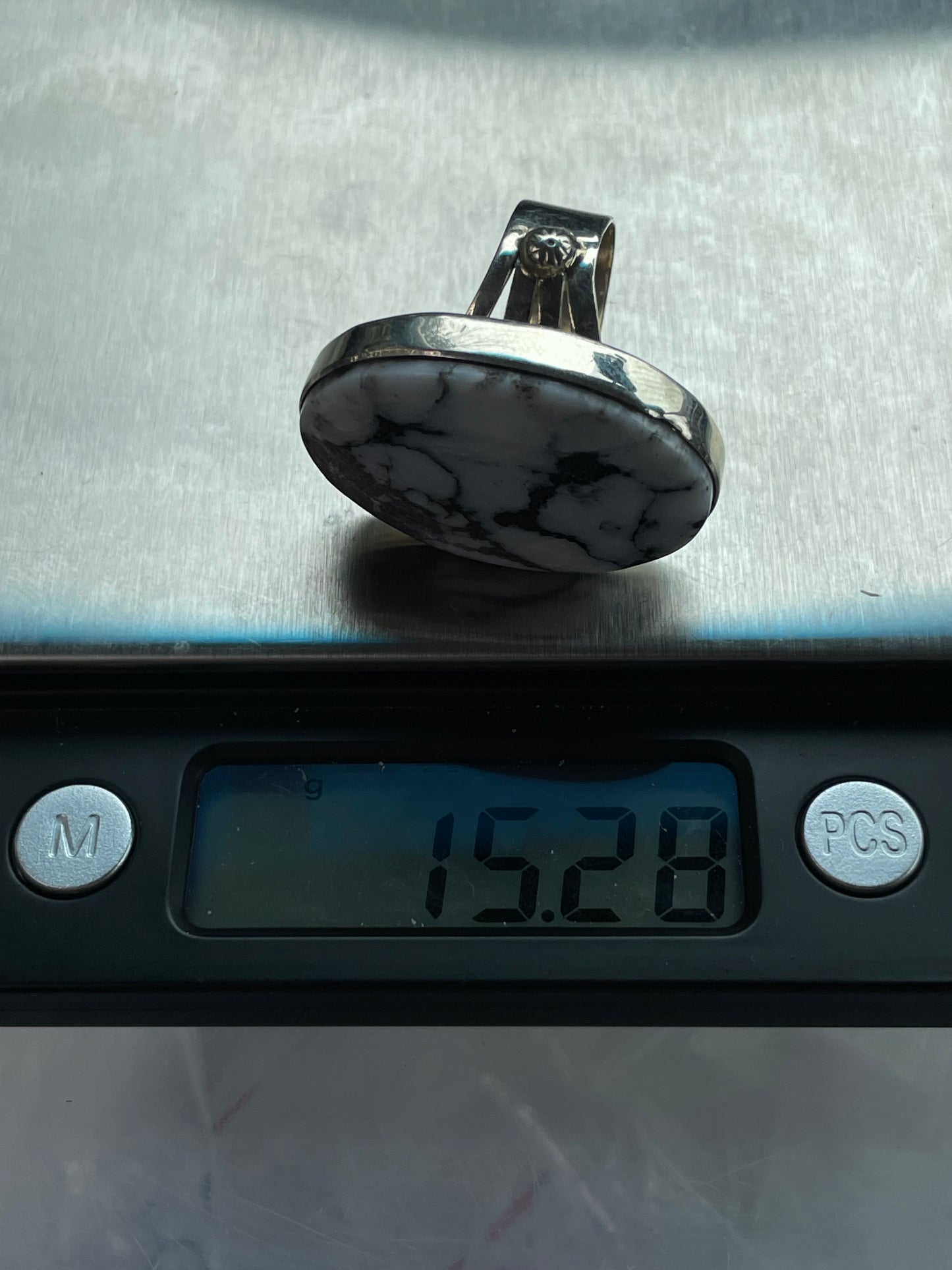 White Buffalo Ring | Sterling Silver | Size 7 B762