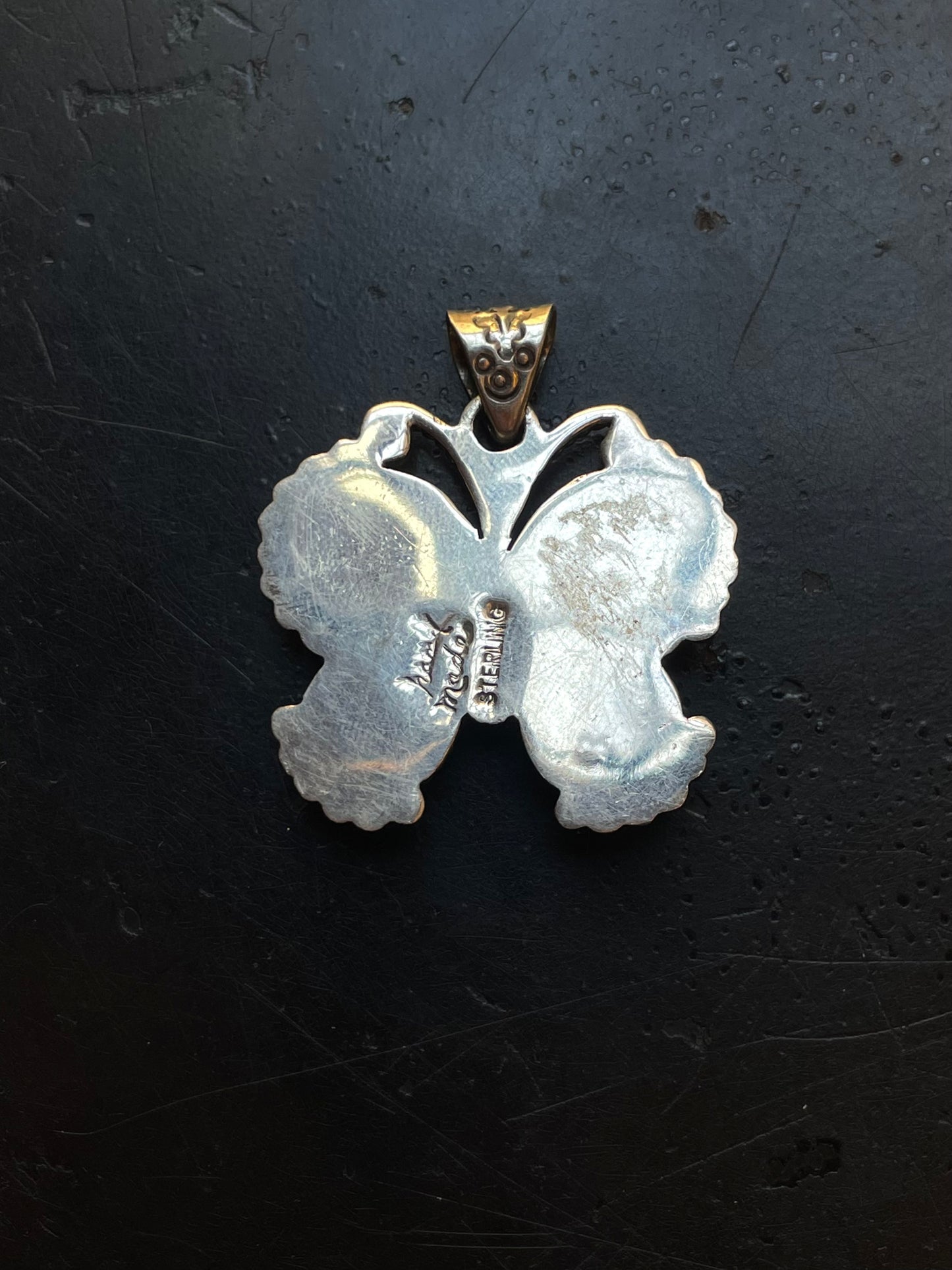 Kingman Turquoise Butterfly Pendant | Sterling Silver G461