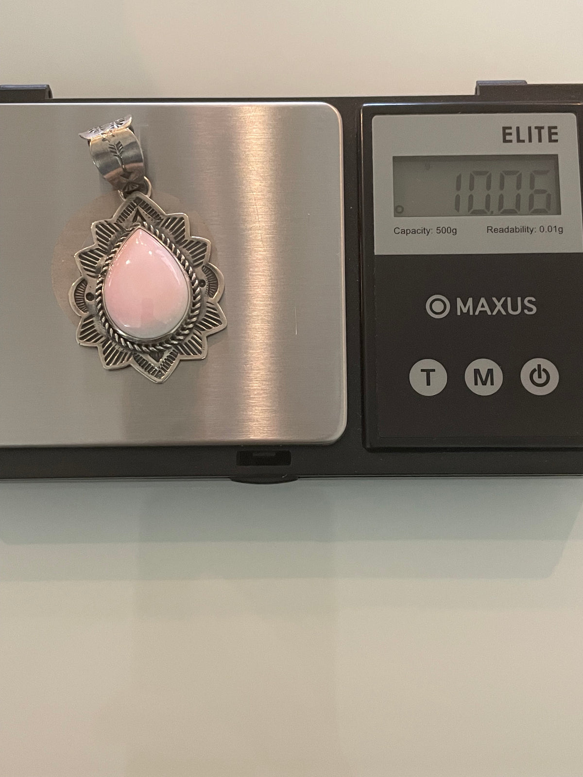 Pink Conch Teardrop Pendant | 925 Sterling Silver G694