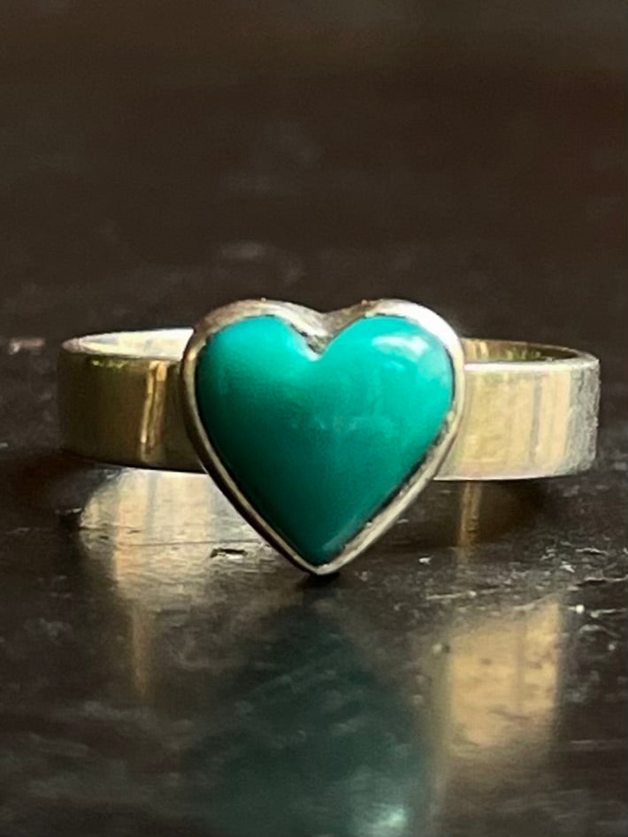 Turquoise Heart Ring Size 6 | 925 Sterling Silver G290