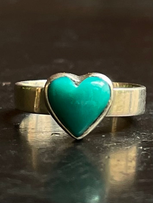 Turquoise Heart Ring Size 6 | 925 Sterling Silver G290