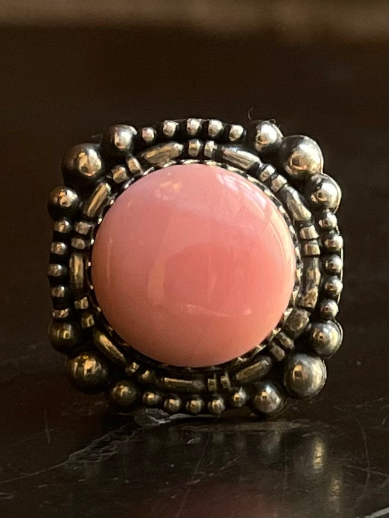 Pink Conch Ring Size 6 | 925 Sterling Silver G527