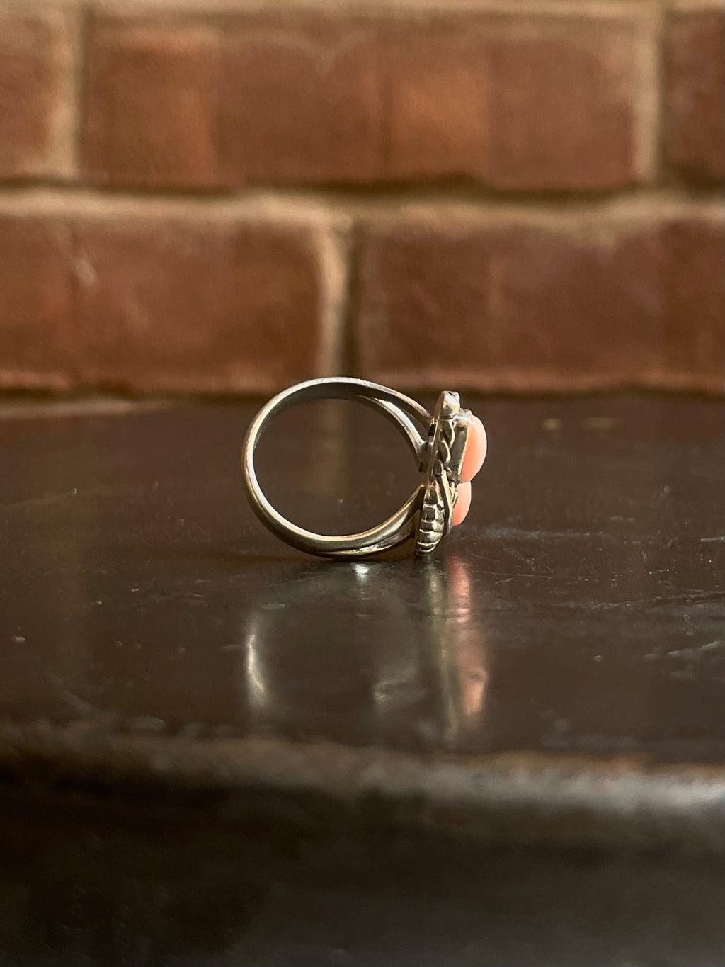 Pink Conch Tear Drop Ring Size 7.75 | 925 Sterling Silver G540