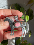 Pink Conch Horse Pendant | Sterling Silver 925 B826