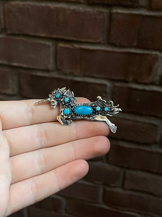 Turquoise Horse Pendant | Sterling Silver 925
