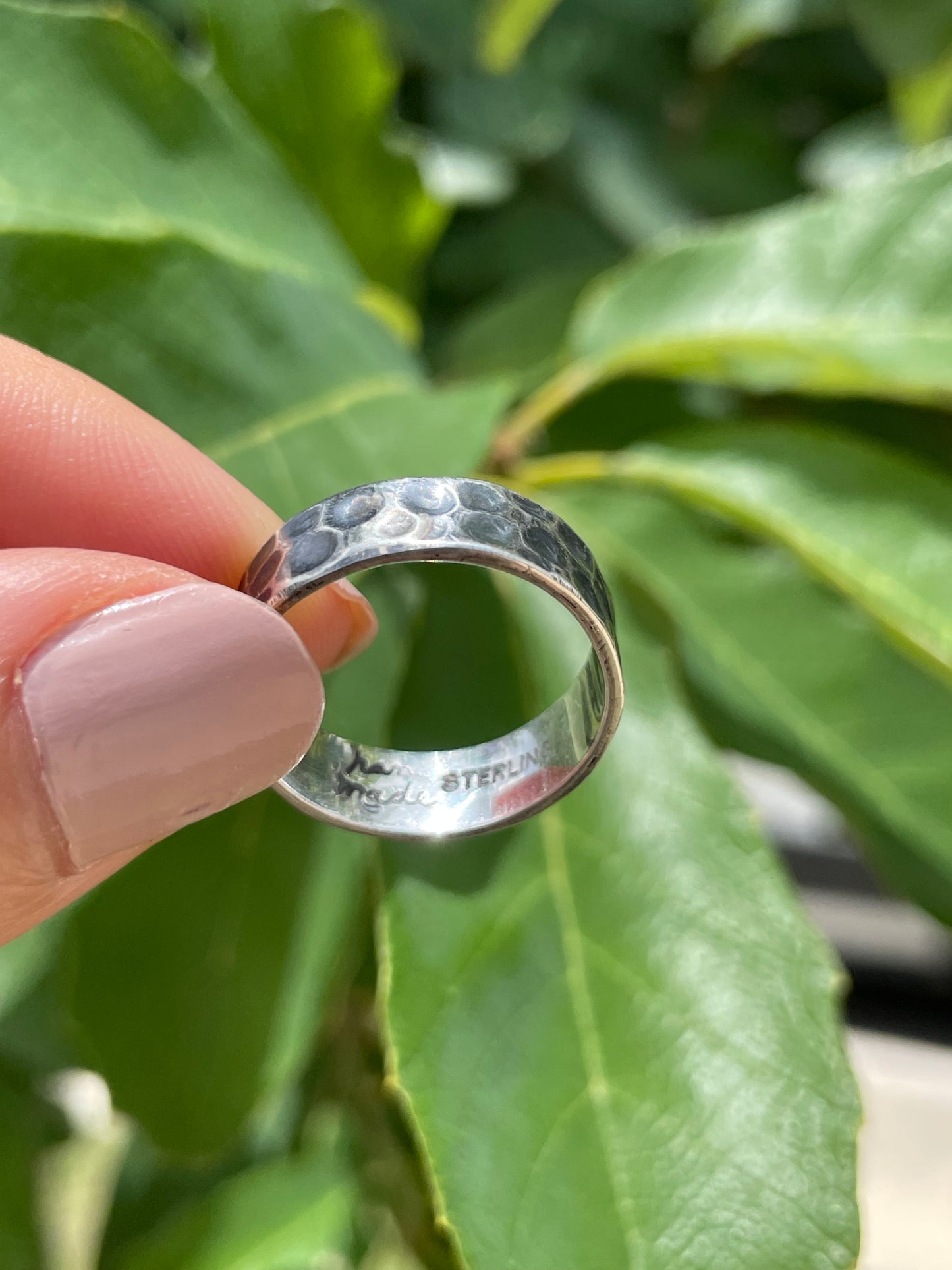 Hammered Sterling Silver Band Ring Size 7 | 925 Sterling Silver D173