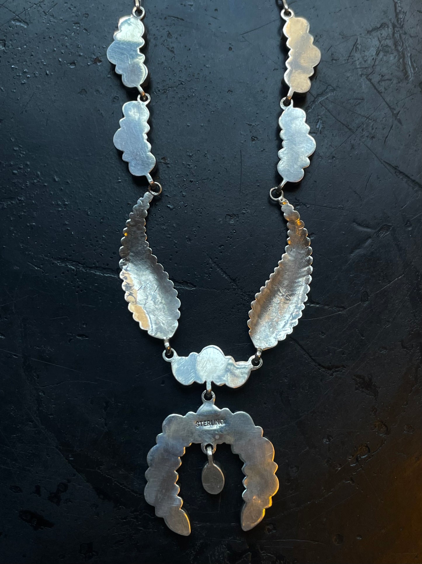 Orange Spiny Oyster Feather Naja Necklace | 925 Sterling Silver E602
