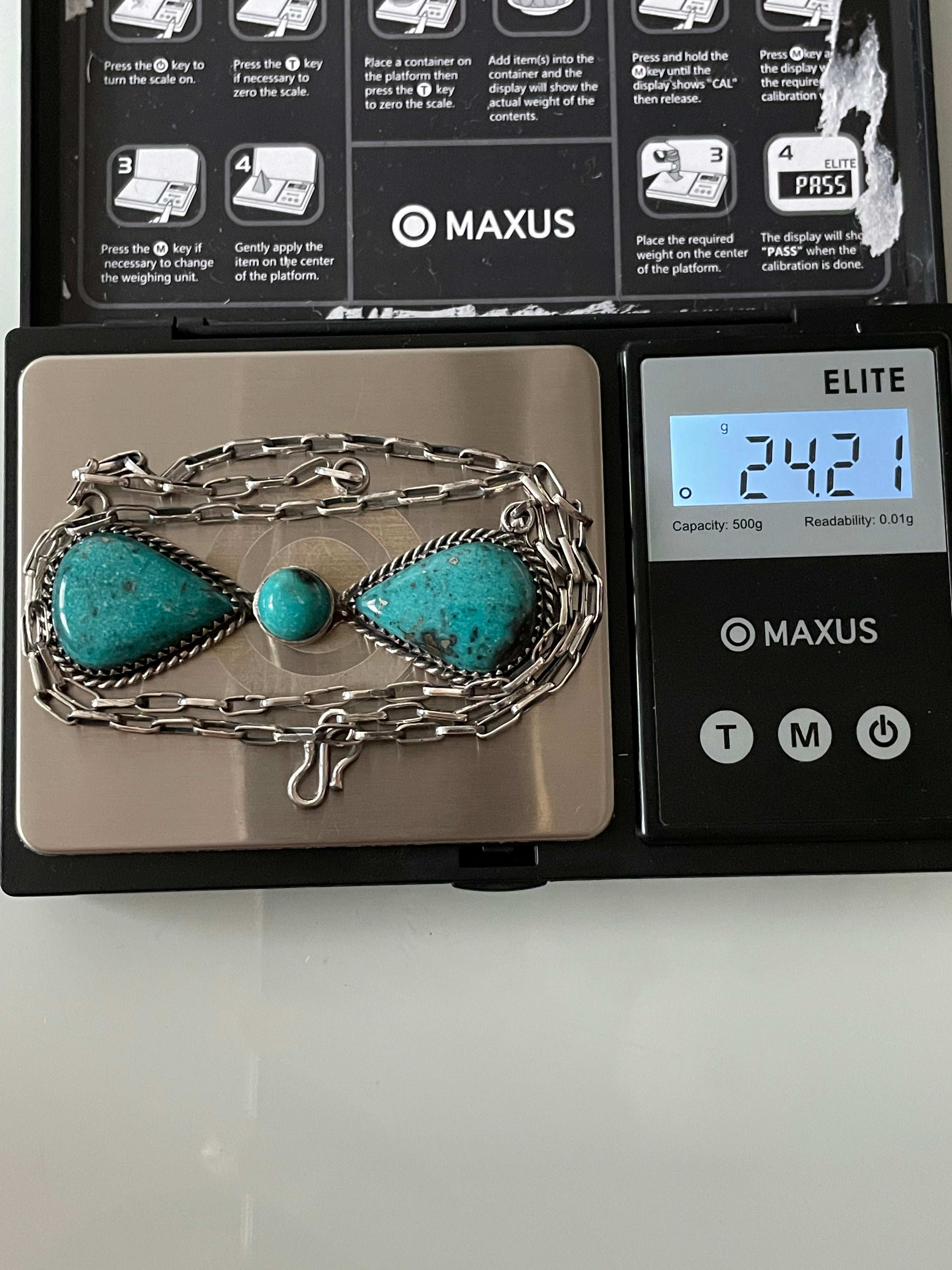 Kingman Turquoise Bar Necklace | Bow Style Center | 925 Silver E624