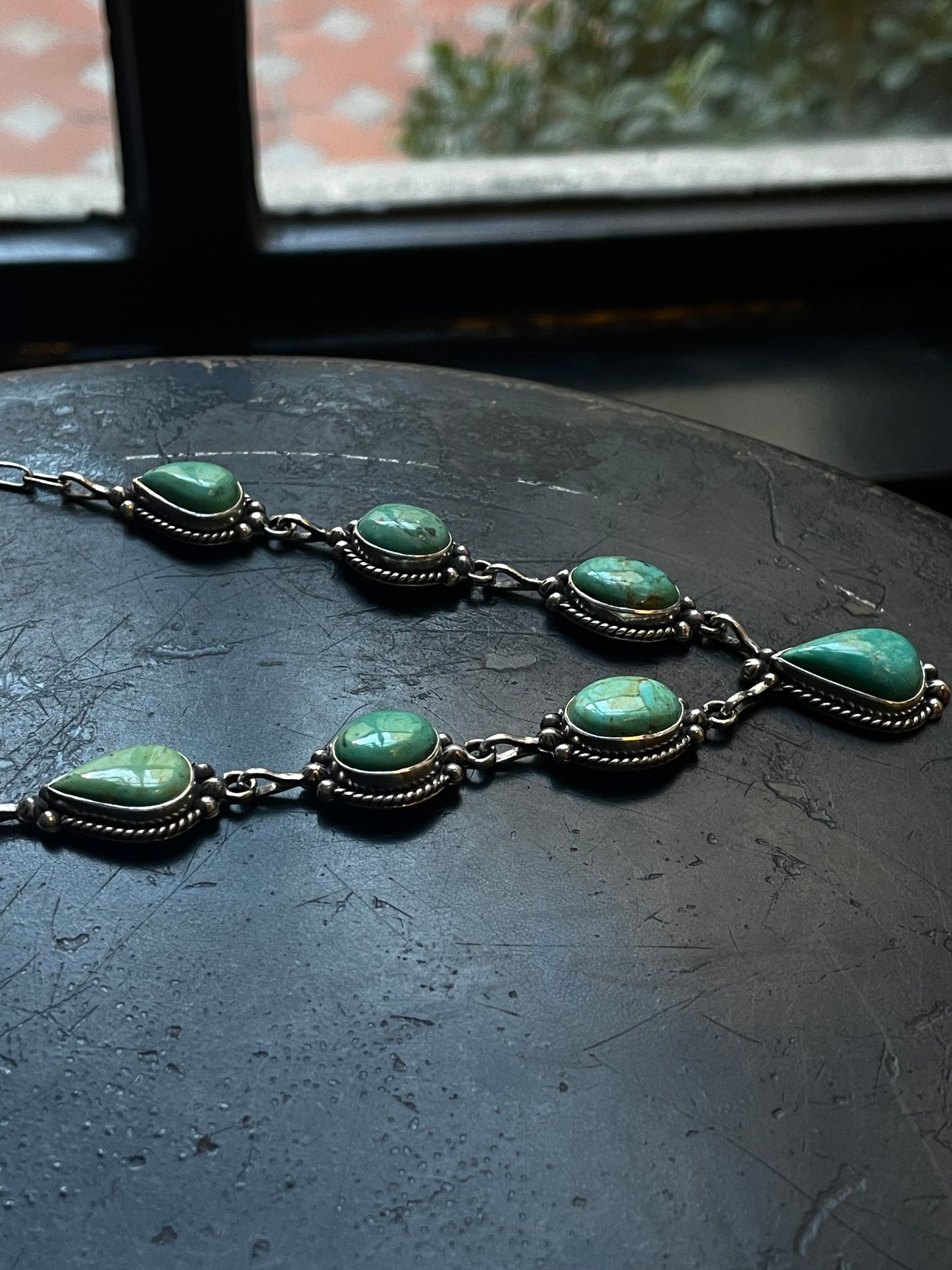 Turquoise Lariat Necklace | 925 Sterling Silver E636