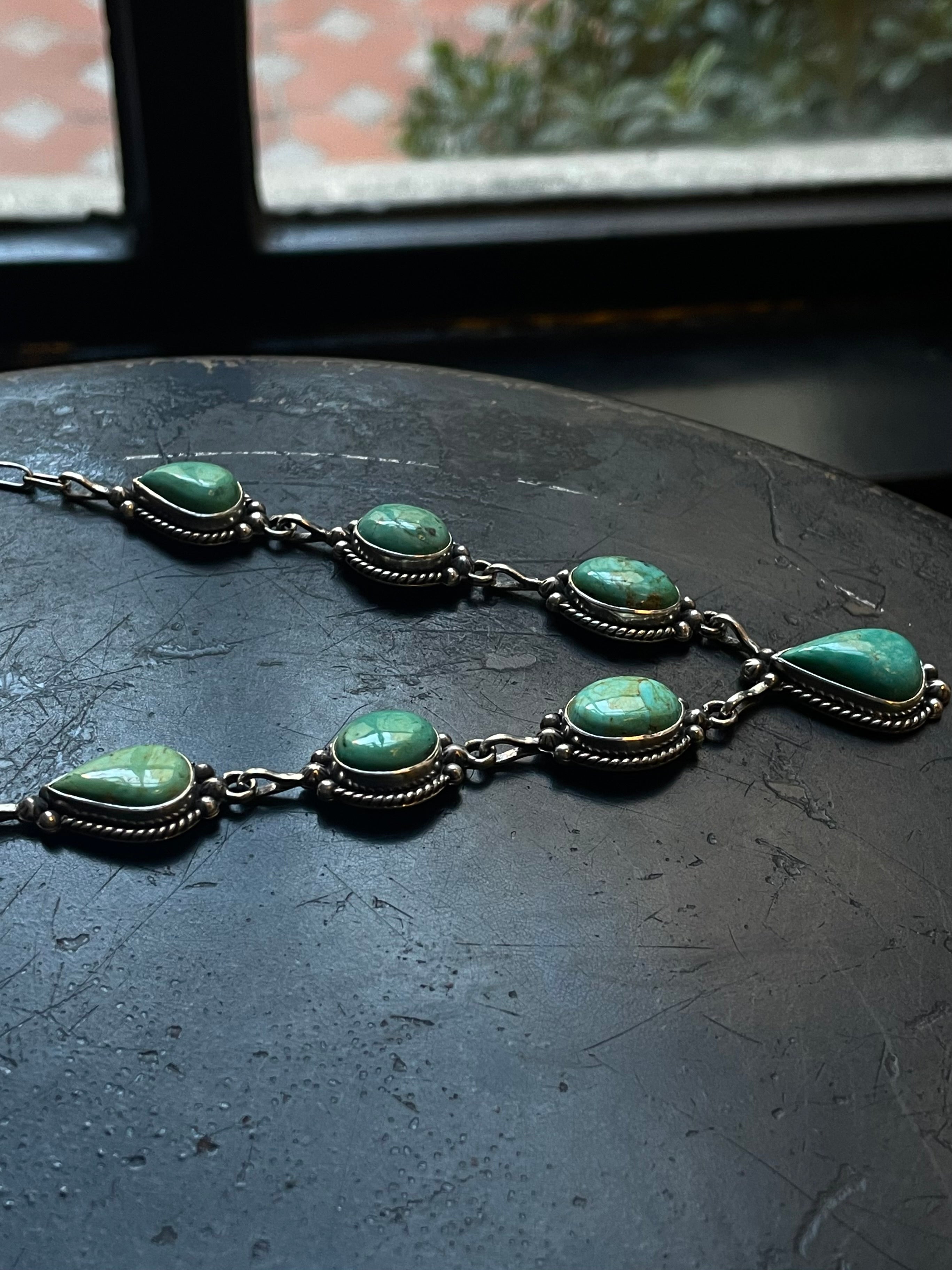 Turquoise Lariat Necklace | 925 Sterling Silver E636