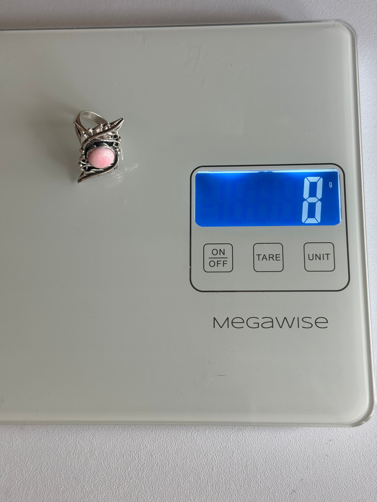 Pink Conch Leaf Ring | 925 Sterling Silver | Size 7 C203