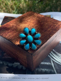 Turquoise Flower Ring Size 6 | 925 Sterling Silver D256