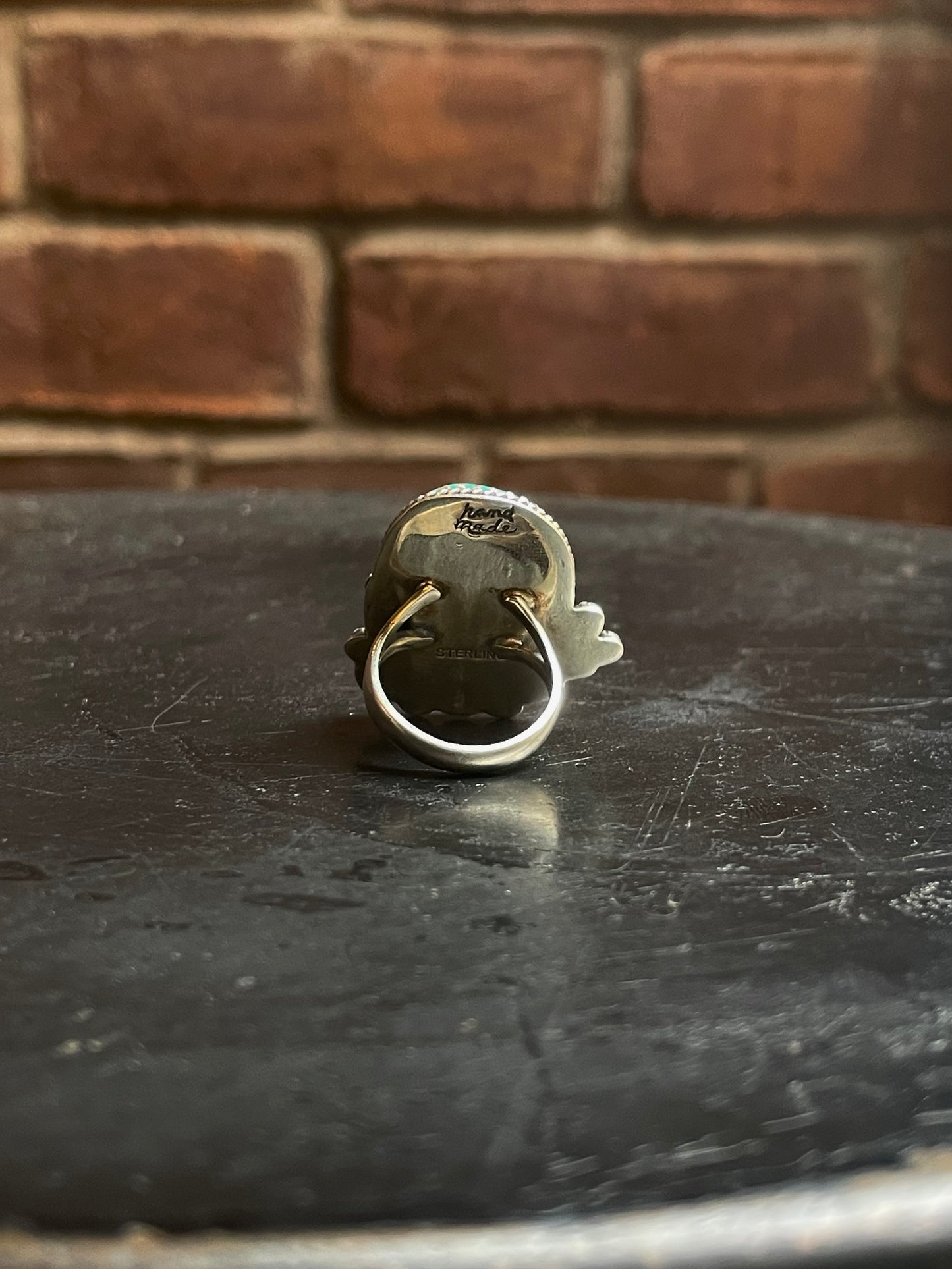 Kingman Turquoise Floral Ring | 925 Sterling Silver | Size 6 E286